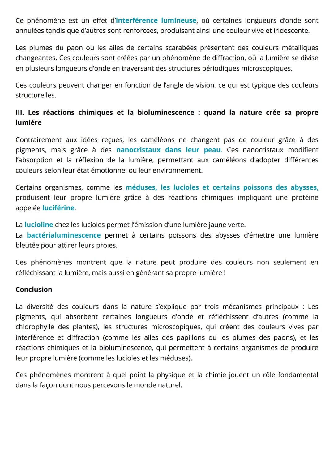 # GRAND ORAL PHYSIQUE CHIMIE
Comment peut on expliquer la diversité des
couleurs dans la nature?
Lorsque nous observons la nature, nous som