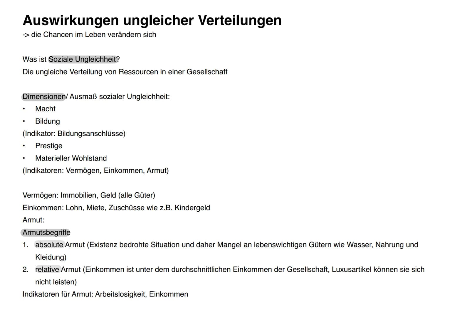 # Soziale Ungleichheit
Übersicht:
- Auswirkungen
- Dimensionen/ Indikatoren
- Lorenzkurve
- Sozialer Wandel
- Modelle
- Sozialstaat
- Gerec