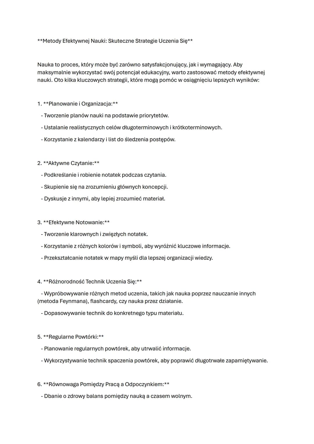 **Metody Efektywnej Nauki: Skuteczne Strategie Uczenia Się**
Nauka to proces, który może być zarówno satysfakcjonujący, jak i wymagający. A