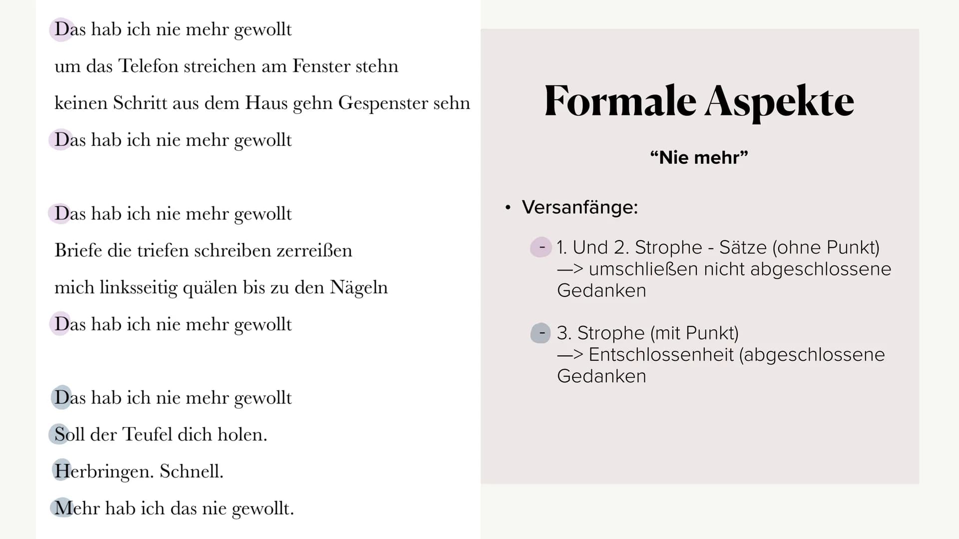# Gedichtinterpretation
von dem Liebesgedicht “Nie mehr”
Von Anna Schepmann # Gliederung
* Gedicht
* Allgemeines
* Formale Aspekte