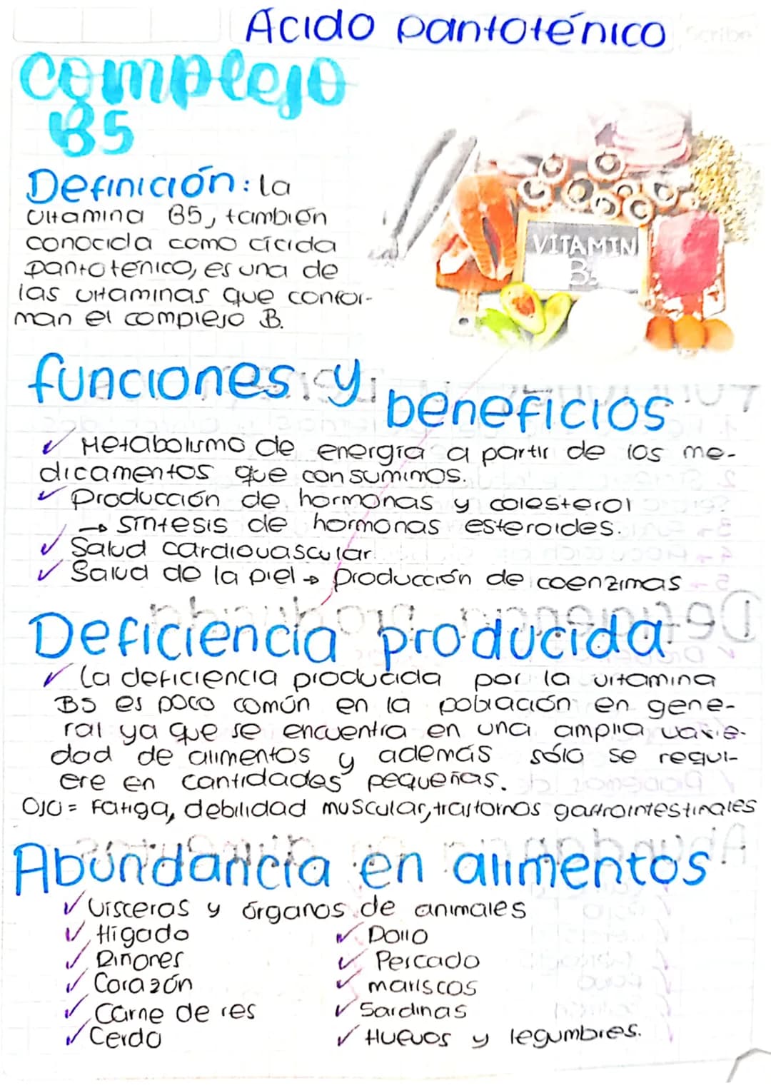 # Acido pantotenico ribe
# complejo
## 85
Definición: la
Ultamina 65, también
conocida como cicida
pantotenico, es una de
las utaminas que
