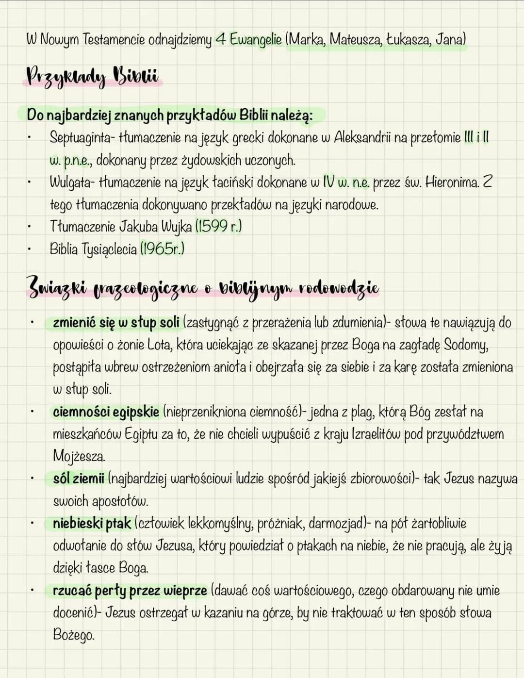 # Biblia
## Geneza nazwy
Nazwa Biblia pochodzi od greckiego słowa Biblos- łodyga papirusu, rozwój papirusu.
Poszczególne księgi kształtowa