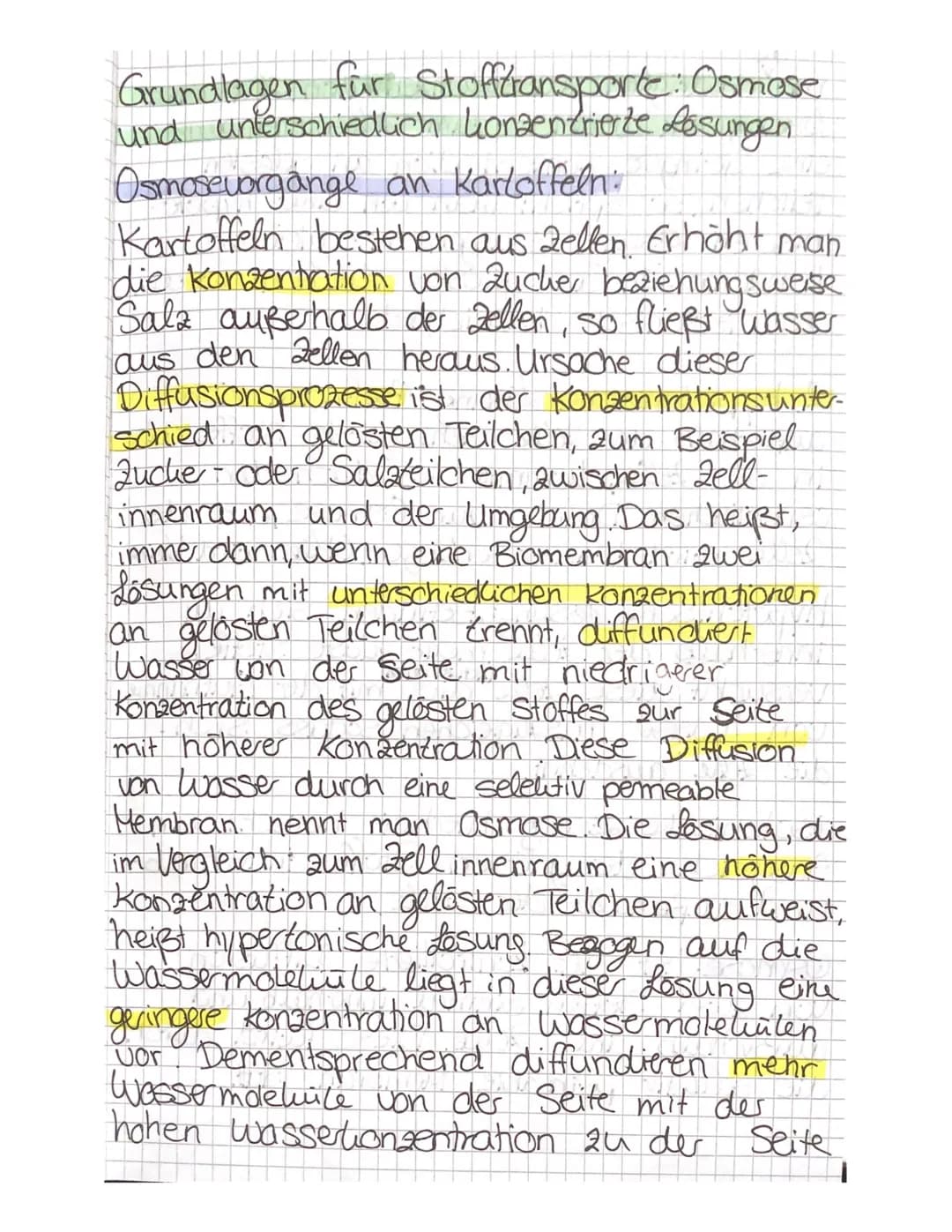 Biobgie individuelle Studienzeit
Diffusion: Eine Diffusion ist eine Konzen-
trationsausgleichung von mindestens zwei!
Stoffen. Sie ist eine