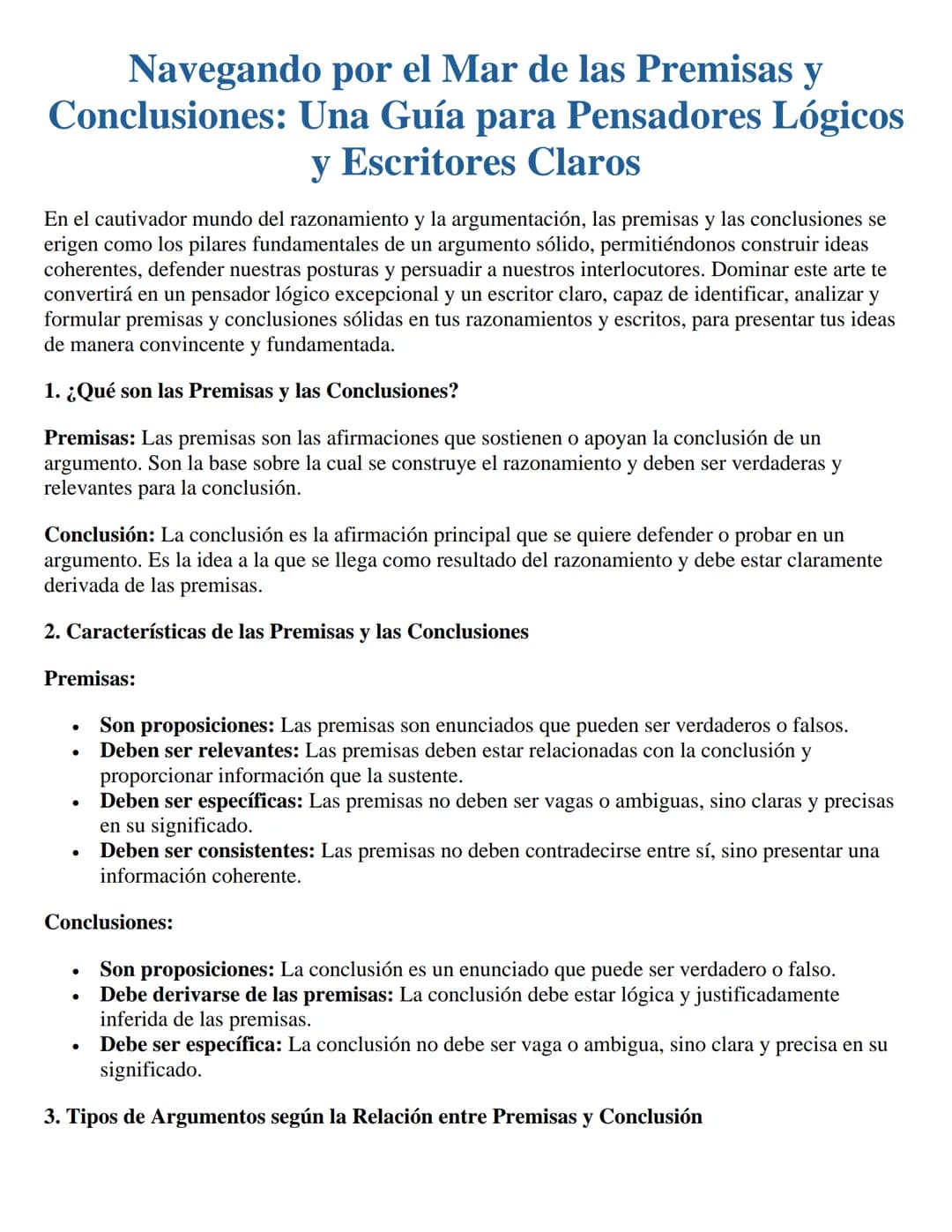 # Navegando por el Mar de las Premisas y
# Conclusiones: Una Guía para Pensadores Lógicos
# y Escritores Claros
En el cautivador mundo del