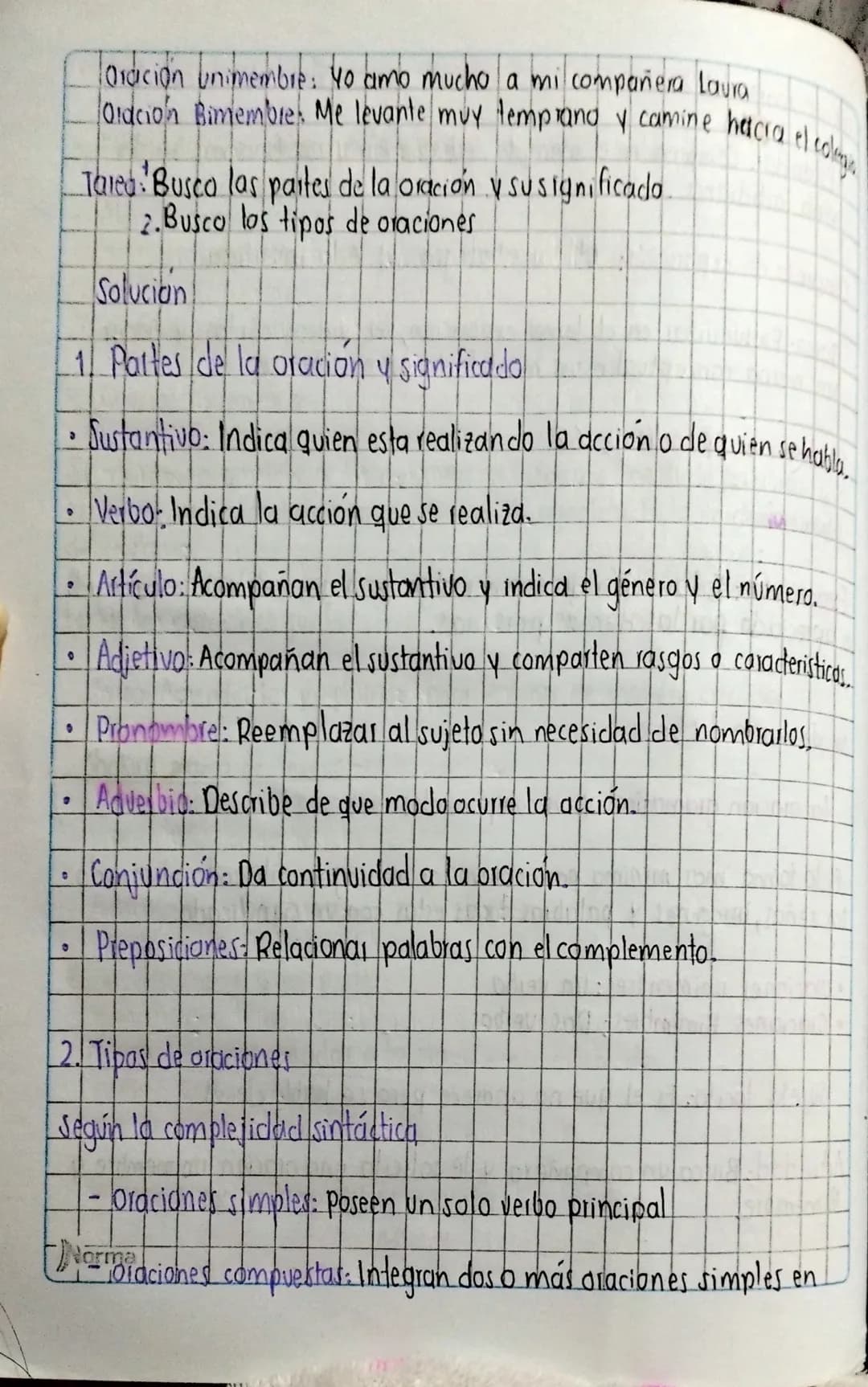 Oración unimembre: Yo amo mucho a mi compañera Laura
Oldcion Bimembre. Me levante muy temprand y camine hacia el colema
Tared! Busca las par