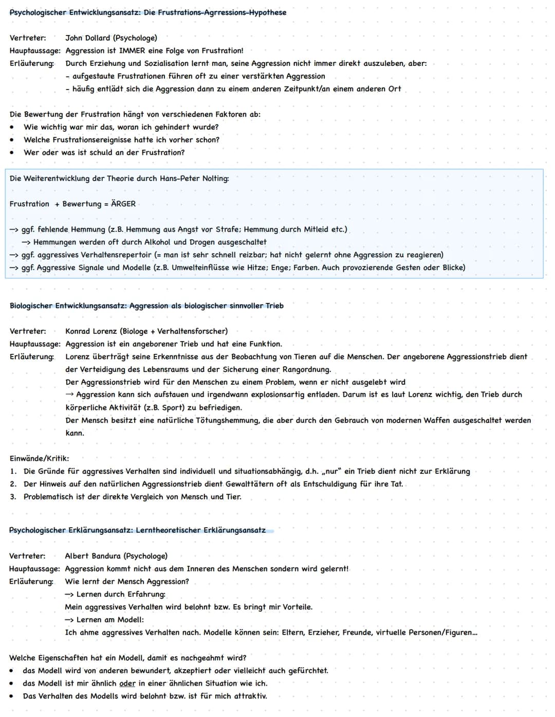 # Psychologischer Entwicklungsansatz: Die Frustrations-Agrressions-Hypothese
Vertreter: John Dollard (Psychologe)
Hauptaussage: Aggression