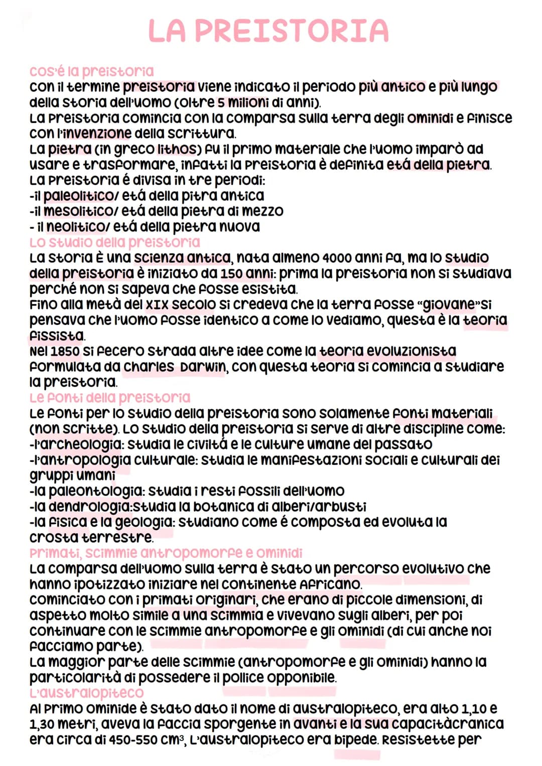 # LA PREISTORIA
cos'é la preistoria
con il termine preistoria viene indicato il periodo più antico e più lungo
della storia dell'uomo (olt