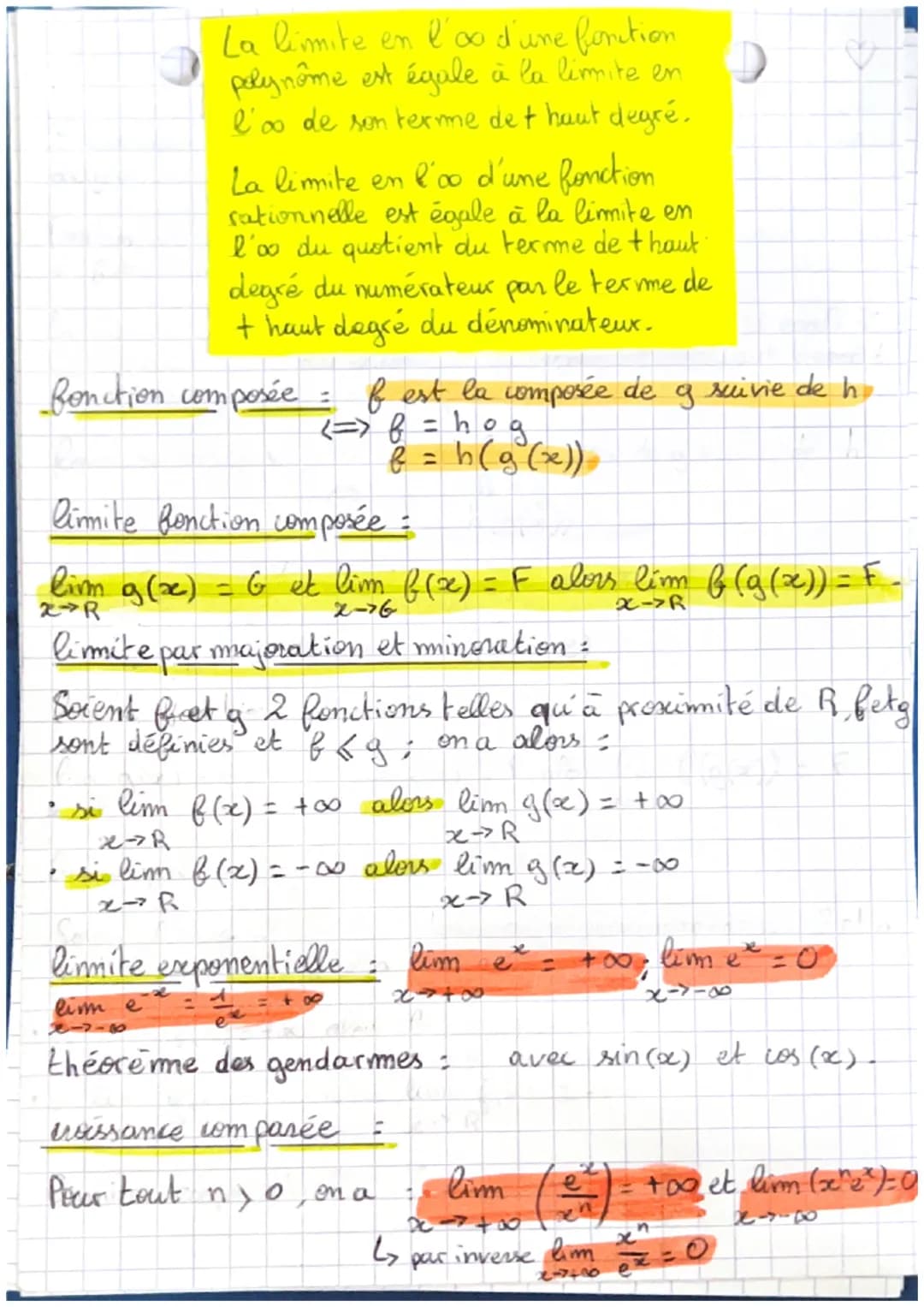 maths✓
Asymptote: $\lim_{x \to a} x = +00$
$x > a : -\infty$
$x > a$
verticale
$x = a$
$\lim_{x \to \pm \infty} x = L$
horizontale
$y =