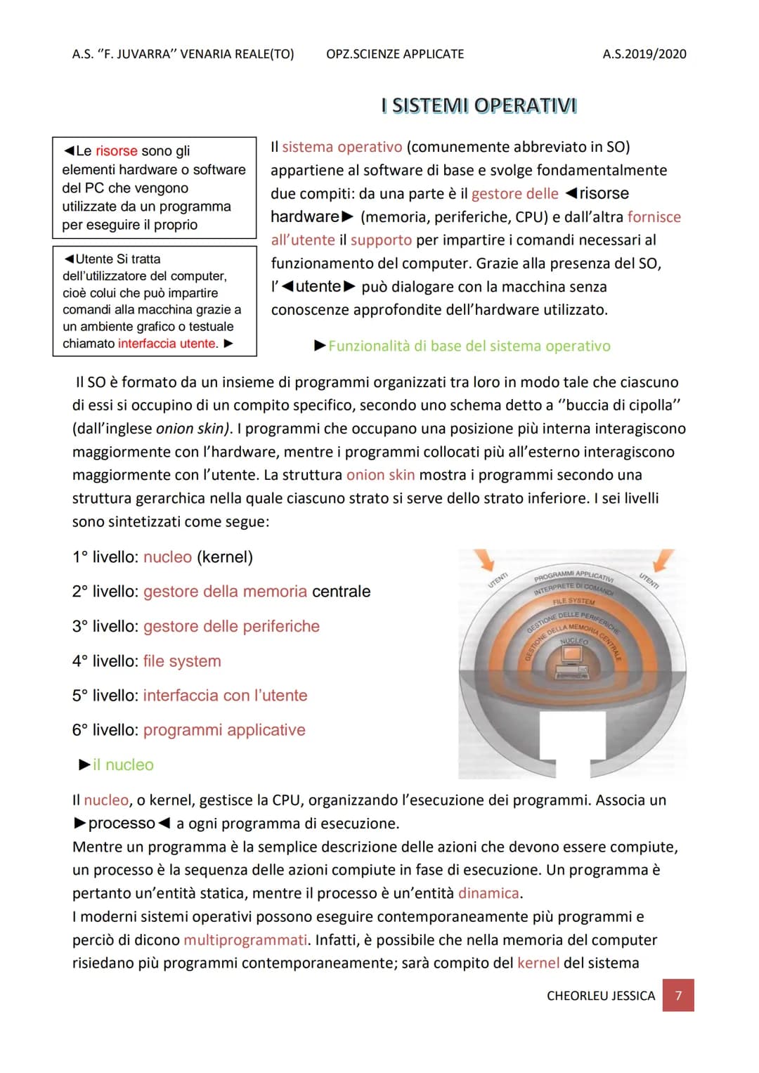 A.S. "F. JUVARRA" VENARIA REALE(TO) OPZ.SCIENZE APPLICATE A.S.2019/2020
◄Le risorse sono gli
elementi hardware o software
del PC che vengon