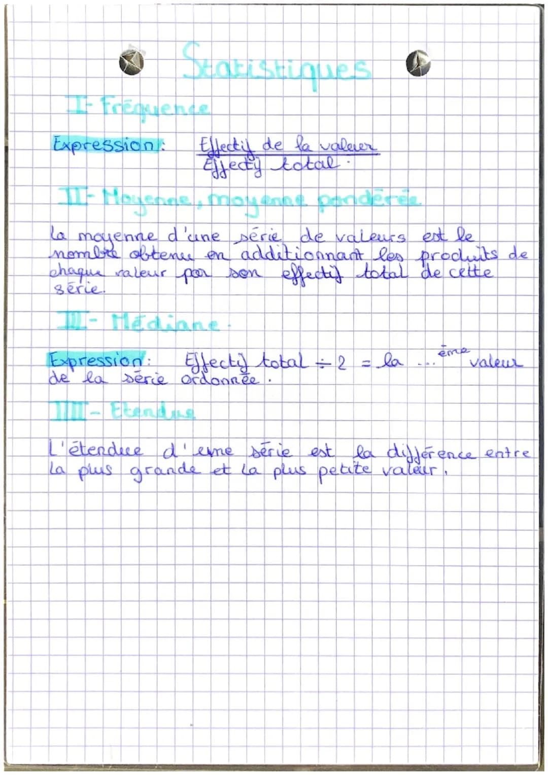 Statistiques
Frequence
Expression: Effectif de la valever
Ejjedy total.
11- Moyenne, moyenne pondérés
la moyenne d'une série de valeurs