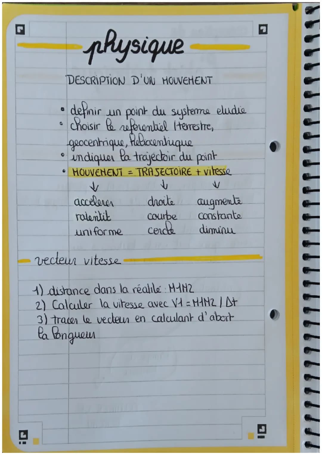 # physique
DESCRIPTION D'UN HOUVEMENT
* definir un point du systeme eludie
* choisir le referentiel Iterrestre,
geocentrique, Relicent