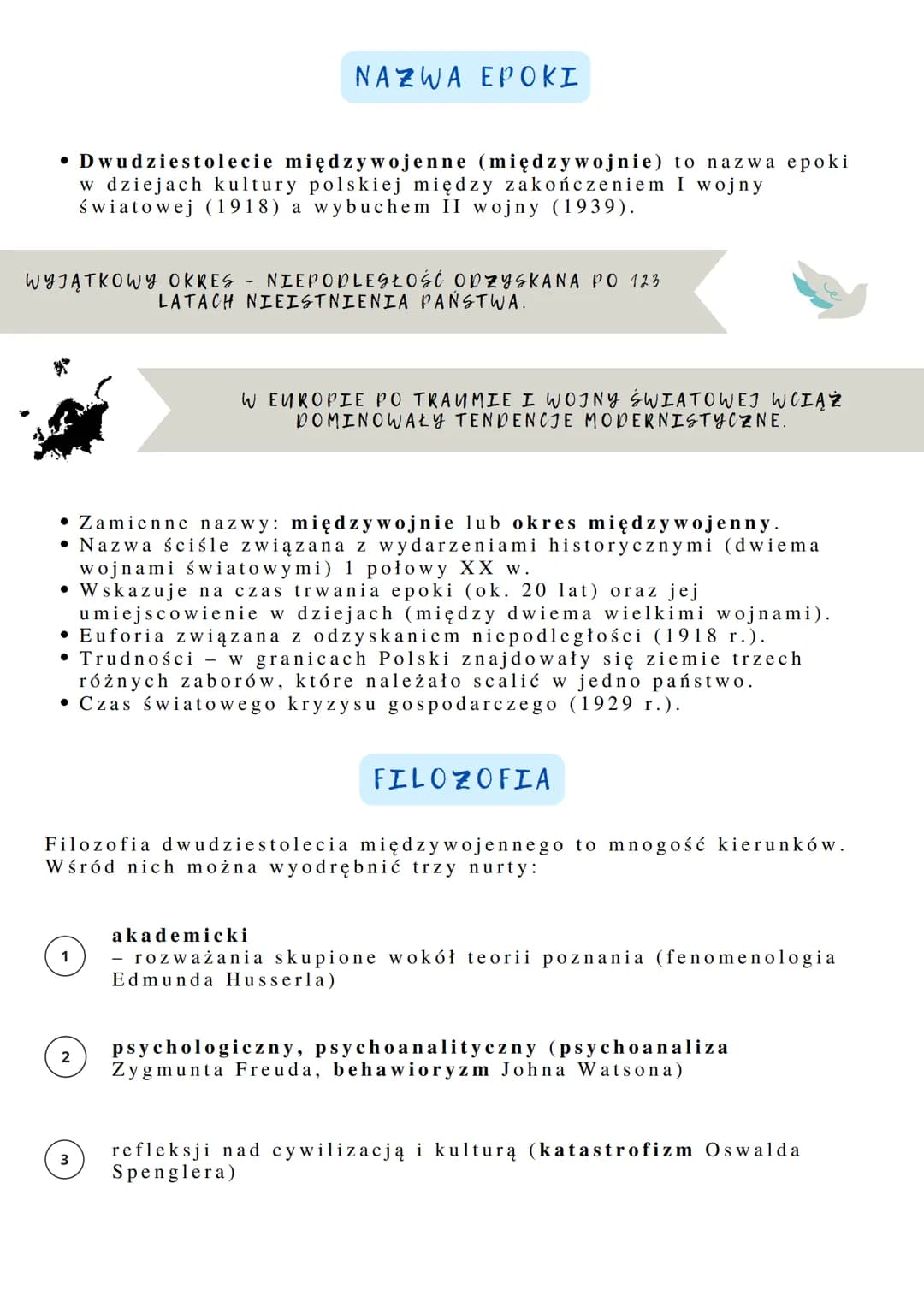 # xx-lecie międzywojenne
RAMY CZASOWE
* Ramy czasowe dwudziestolecia międzywojennego obejmują 1.
połowę XX w.
Polska
Początek dwudzies
