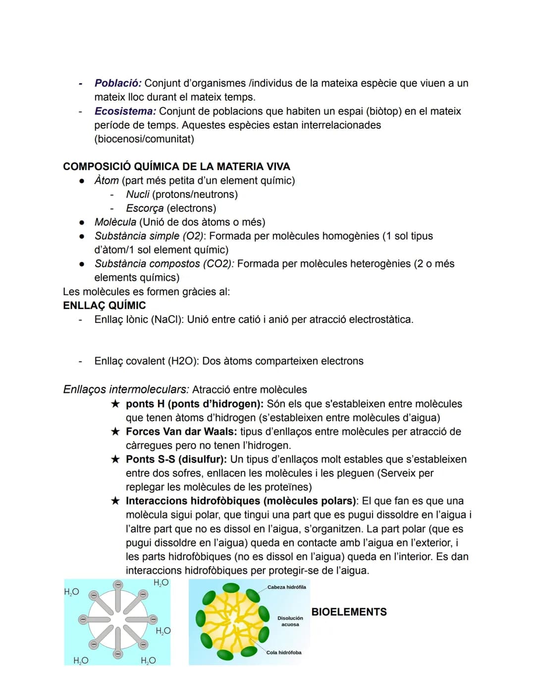 # T1. Composició dels éssers vius
ÉSSERS VIUS:
- Construïts per cèl·lules (unicel./pluricel.)
- Realitzen les 3 funcions vitals (nutrició,