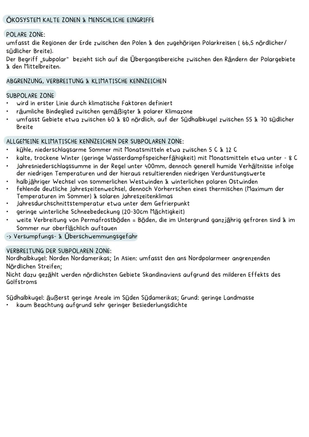 # ÖKOSYSTEM KALTE ZONEN & MENSCHLICHE EINGRIFFE
POLARE ZONE:
umfasst die Regionen der Erde zwischen den Polen & den zugehörigen Polarkreis