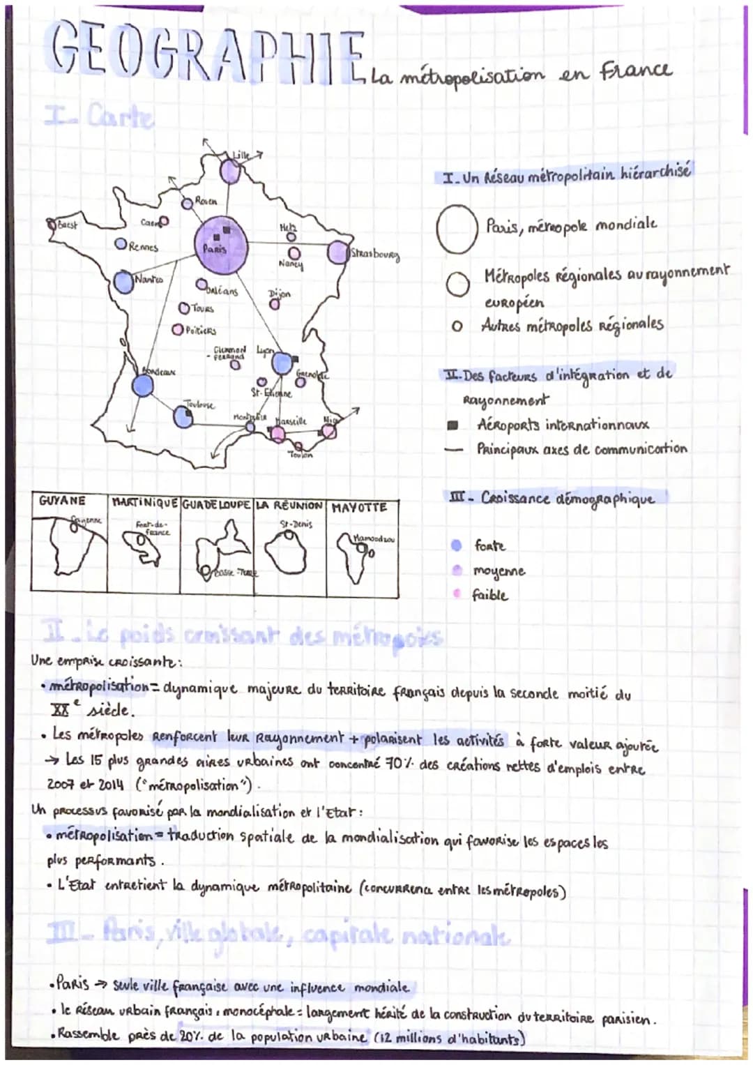 GEOGRAPHIE
La métropolisation
en France
I Carte
Wille
Roven
Barst
Cas
ORemes
Panis
Strasboury
Narico Osaléans
Tovas
Poitiers
Bondeau
Tor