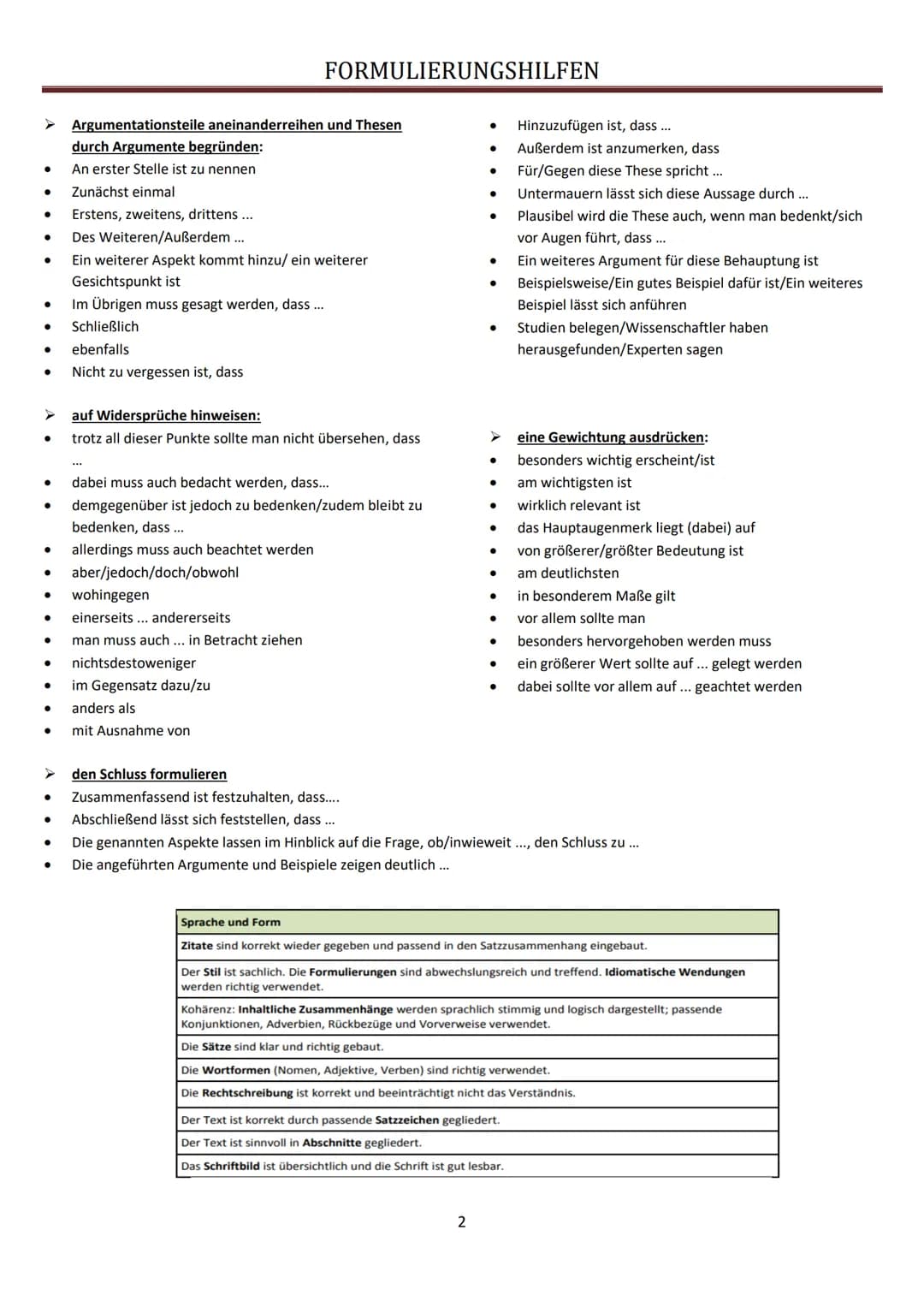 Literarische Erörterung eines Werkes (Aufgabe I)
✓ Voraussetzungen
* genaue Kenntnis des Werkes (Aufbau, Inhalt, Figuren, Motive, etc.)
*