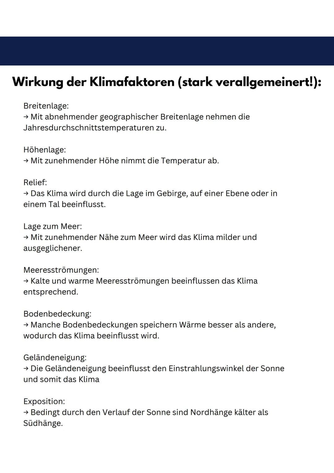 # 1. Klausur
# ERDKUNDE GK
Freitag, 06.10.2023 # KLIMATOLOGISCHE GRUNDLAGEN
## Wetter:
Unter Wetter wird der augenblickliche Zustand der