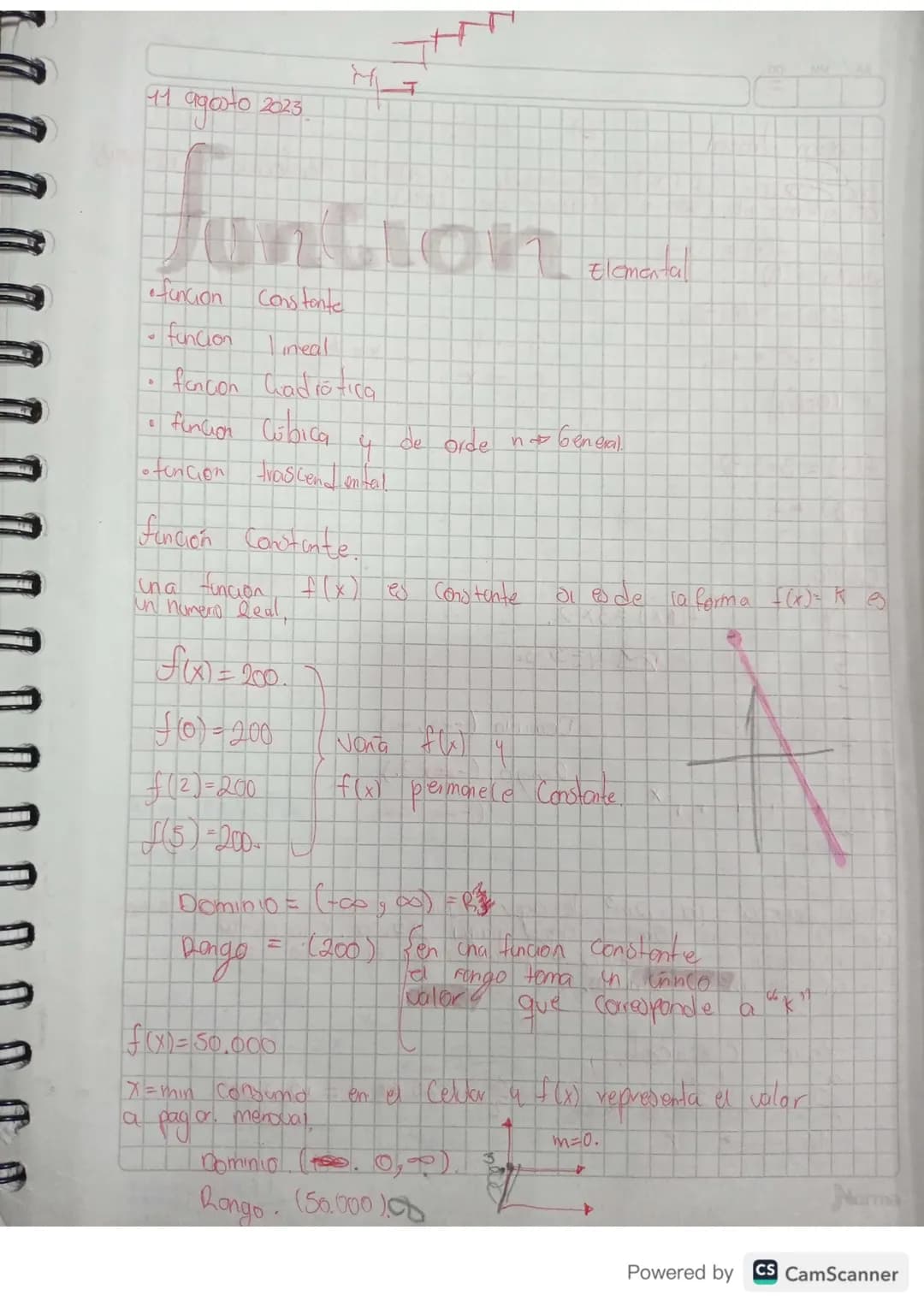 11 cargoto 2023
Juntion anala
funcion Constante
Elamenta
• funcion I imeal
farcon Gadrótica
funcion Cubica y de orde n General
funcion