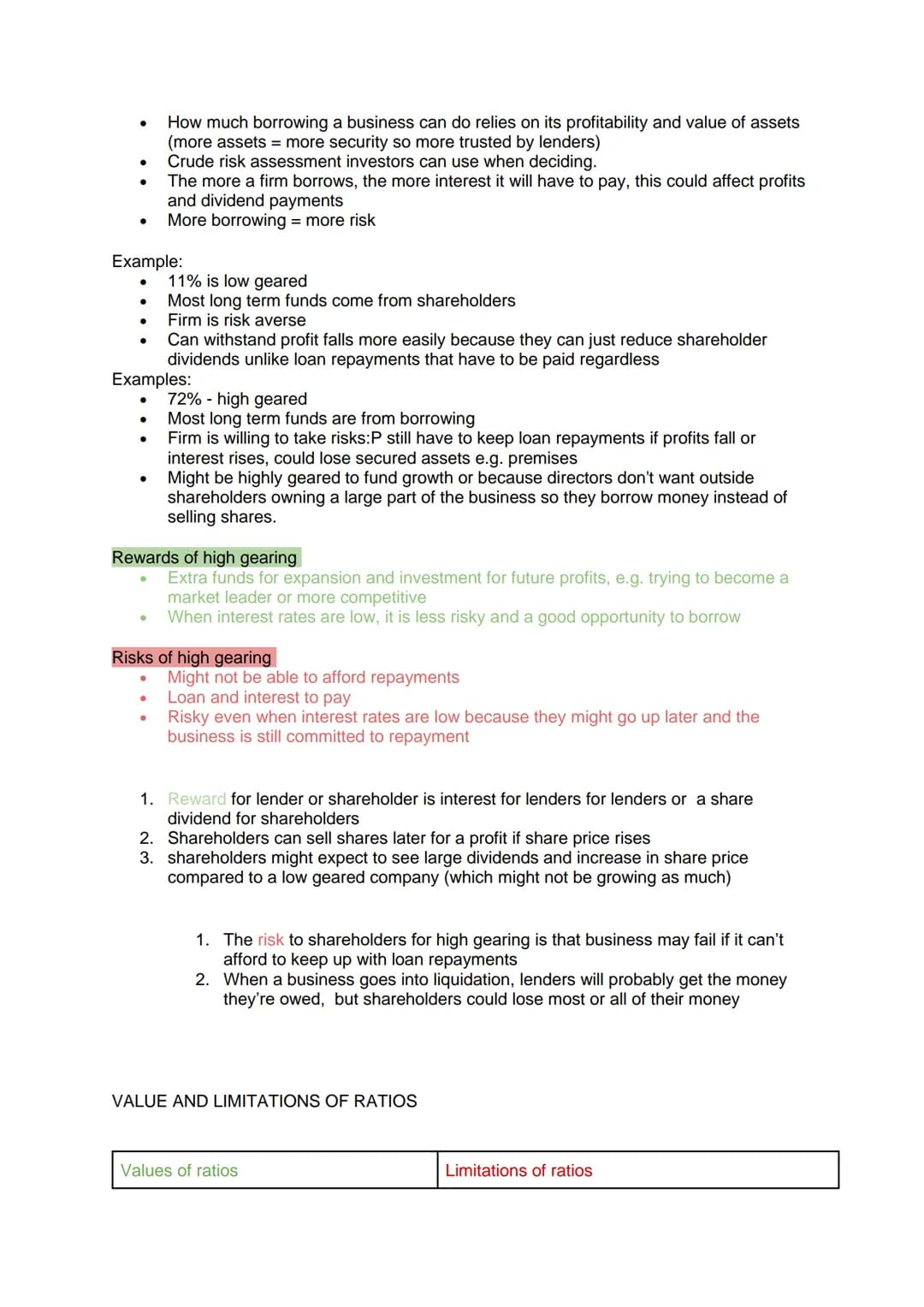 Business section 8 (unit 7) - Internal analysis
Balance Sheets
- Lists of assets and liabilities
- Finances at a fixed point
- Assets: thi