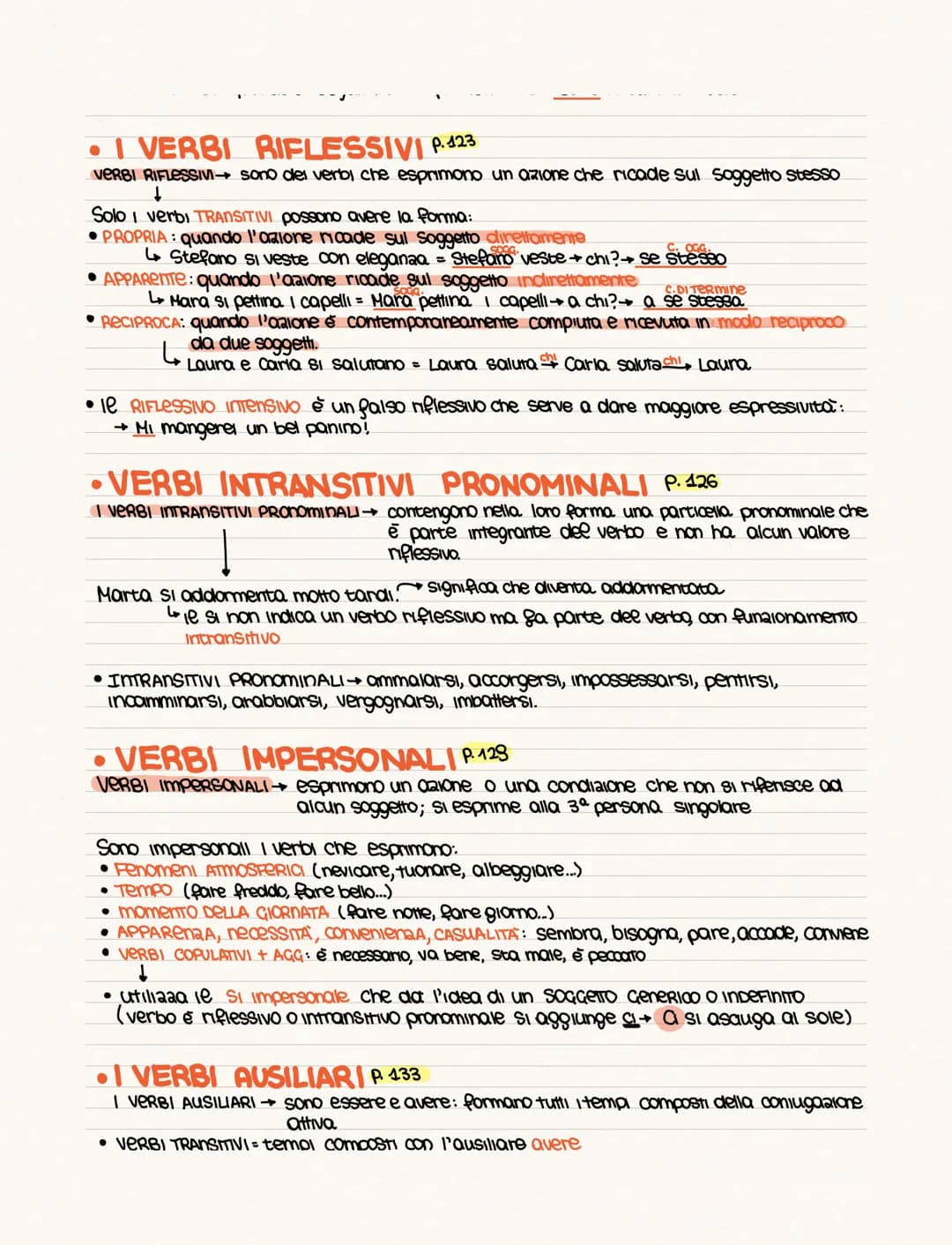 - VERBI PREDICATIVI E COPULATIVI P. 111
PREDICATIVI Sono dotati di un significato propno e fomiscono un informazione precisa sul
soggetto.
C