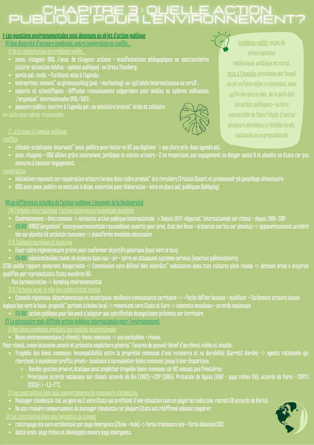 # CHAPITRE 3: QUELLE ACTION
PUBLIQUE POEA LENSAASANEMENT?
I-Les questions environnementales sont devenues un objet d'action publique
A) Une