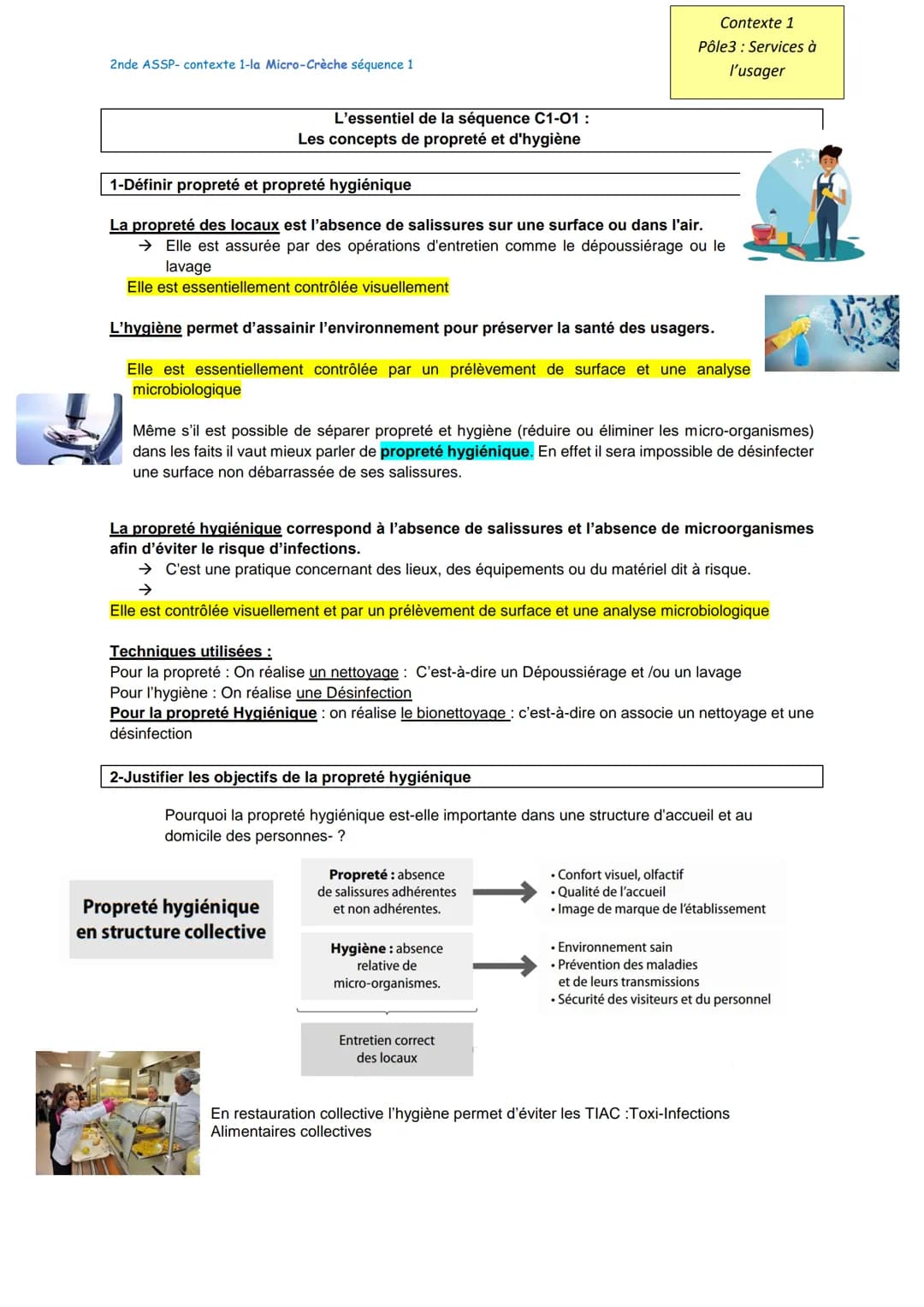 2nde ASSP- contexte 1-la Micro-Crèche séquence 1
Contexte 1
Pôle3: Services à
l'usager
L'essentiel de la séquence C1-01:
Les concepts de p
