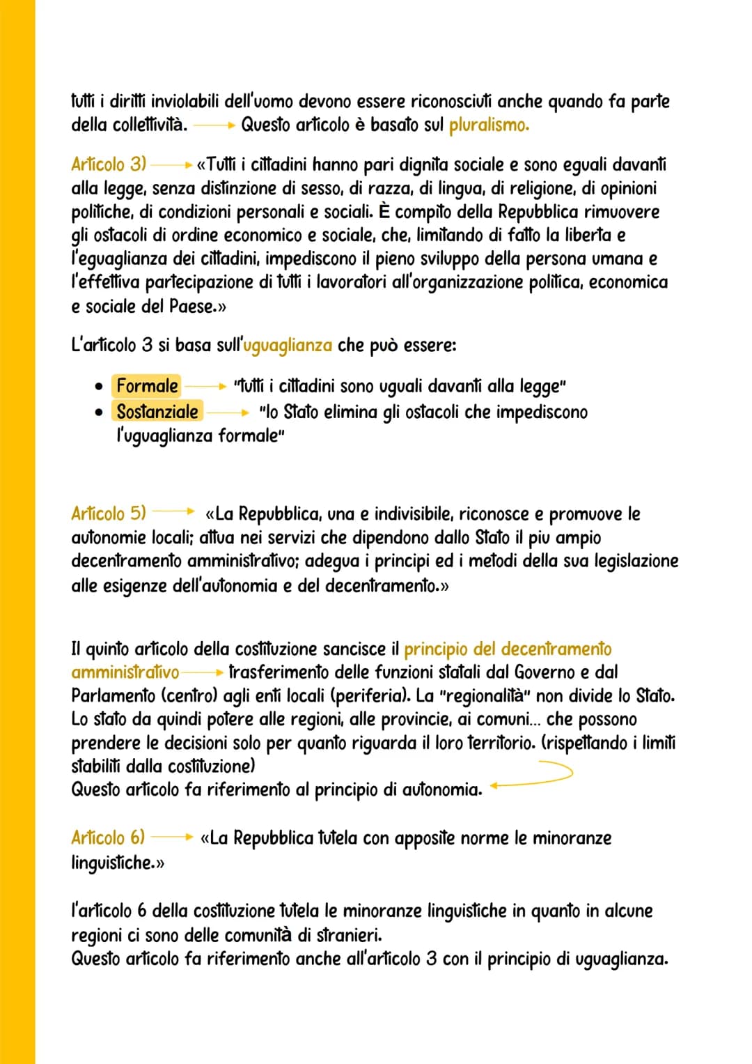 # i principi
fondamentali
ARTICOLO 1) <<L'Italia e una Repubblica democratica, fondata sul lavoro. La
sovranita appartiene al popolo, che