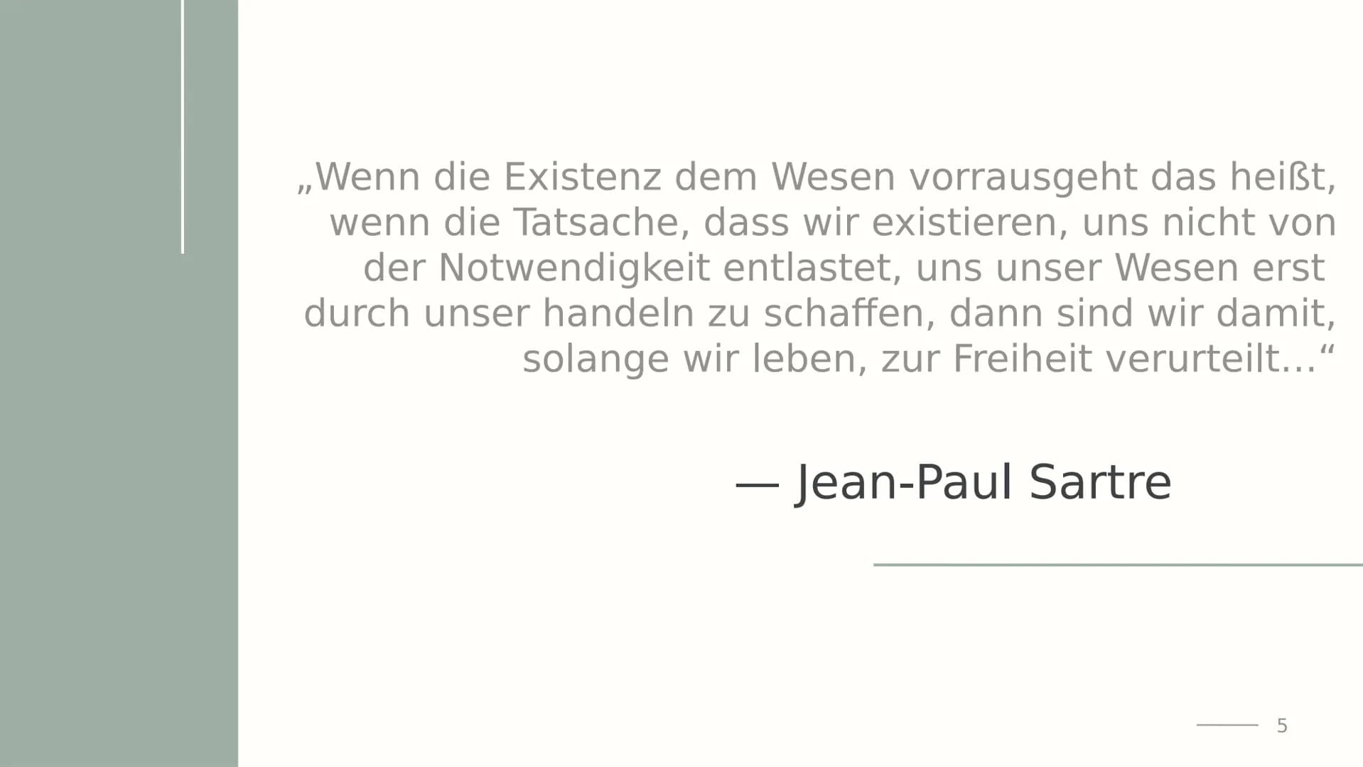 # Exentialismu
s nach
# Sartre
Von Lena
1 # Agenda
01 Biografie
02 Essenz & Existenz
03 Zur Freiheit verurteilt
04 Seinsbereiche
05 Au