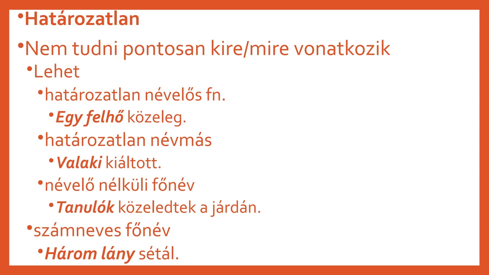 # AZ ALANY ÉS AZ
## ÁLLÍTMÁNY # Az alany
* Az állítmány bővítménye
* Kérdései:
* Ki? Mi? Kik? Mik?
* Jelölése:
* Jele:
* A