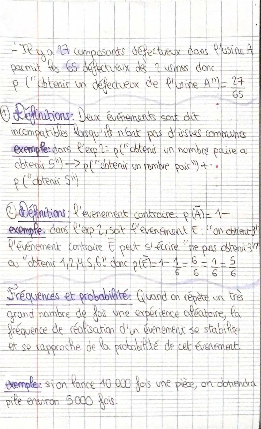 # Probabilités: Chap 1
exemples:
On lance un dé à 6 faces. On considère Pes
evenements
E:("On obtient un 3")
F. ("On obtient un chiffre pai