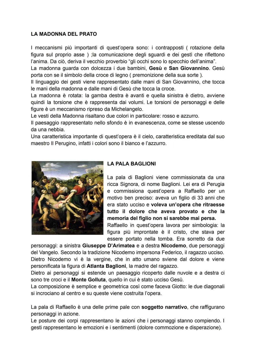 # LA MADONNA DEL PRATO
I meccanismi più importanti di quest'opera sono: i contrapposti (rotazione della
figura sul proprio asse) ;la comuni