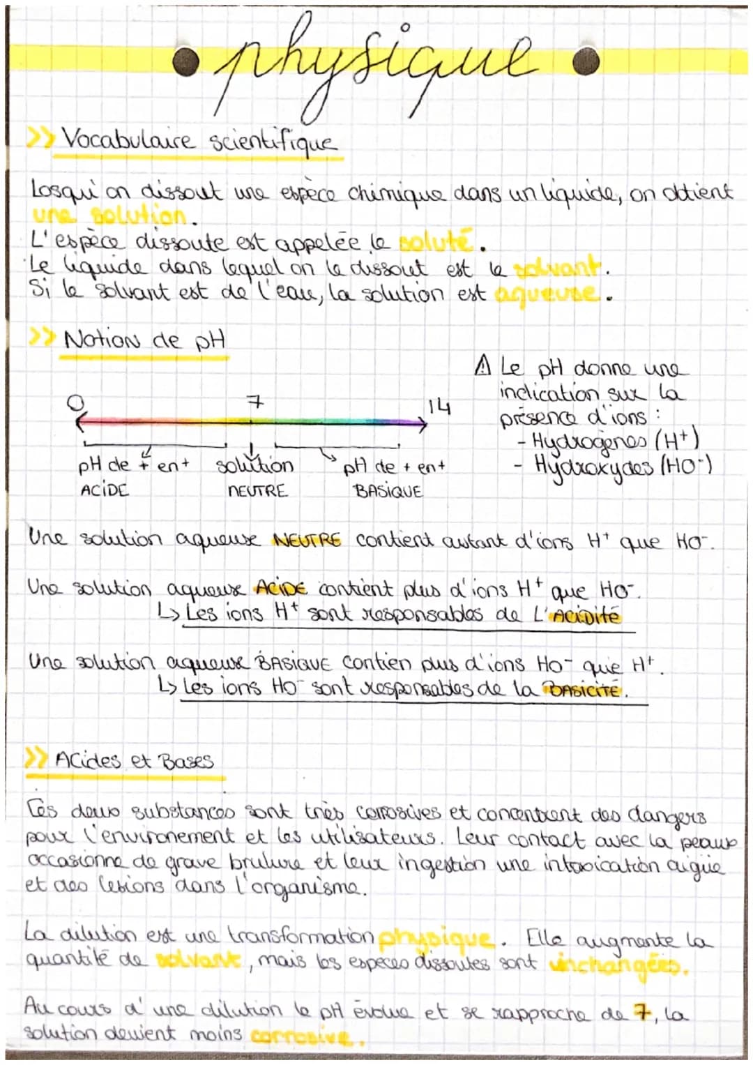 # physique.
Vocabulaire scientifique
Losqu on dissout une espèce chimique dans un liquide, on atient
une solution.
L'espèce dissoute est a
