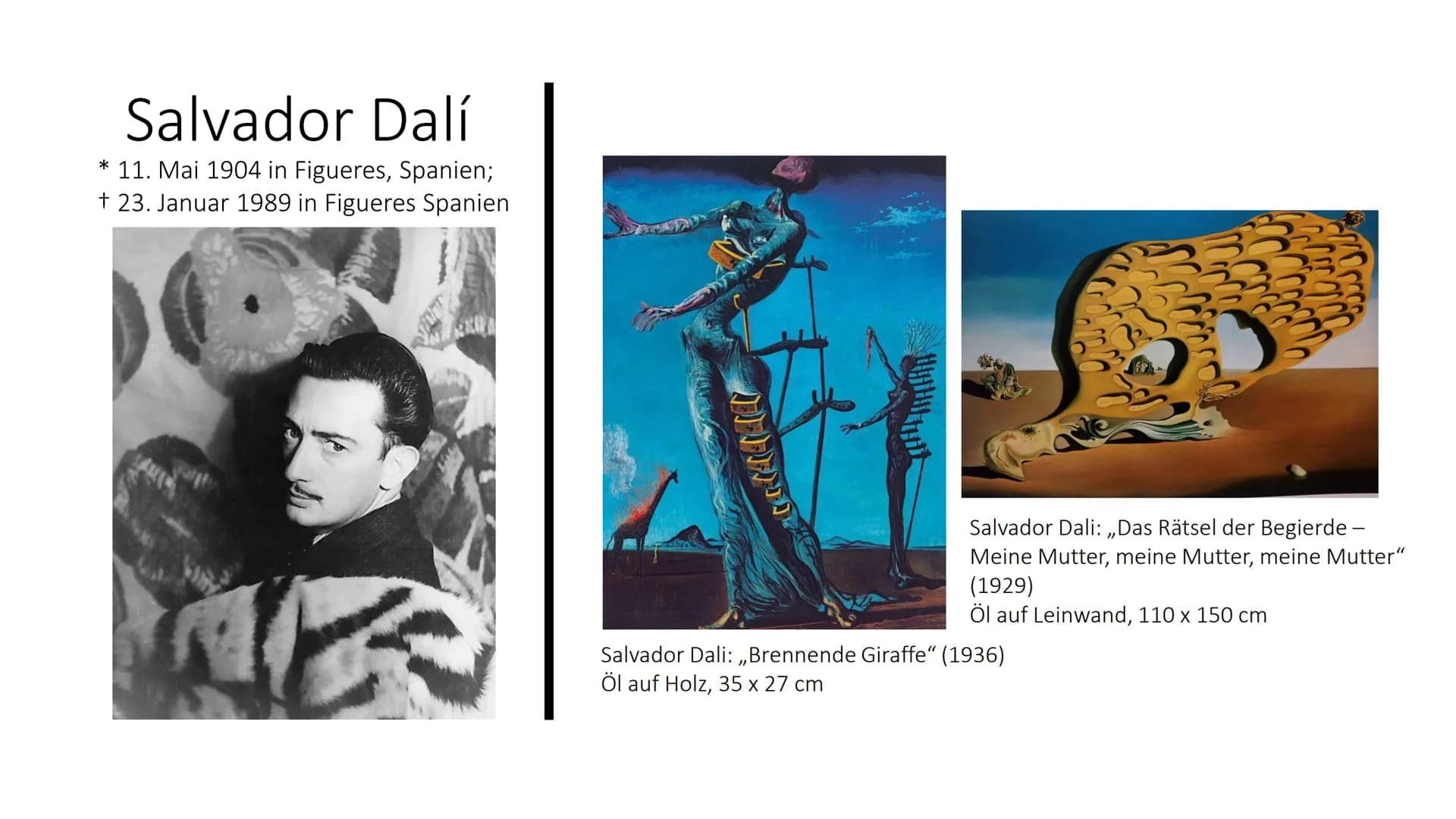 SURREALISMUS
Präsentation von
Salvador Dali: „Die Beständigkeit der Erinnerung“ (1931)
Öl auf Leinwand; 24,1 x 33cm # Gliederung
1. Defin