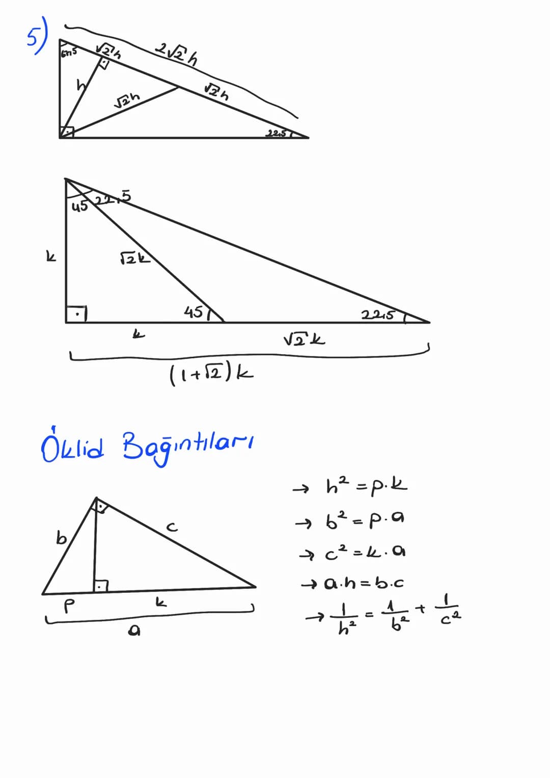 # DİK LİGGEN
Pisagor Bağıntısı
a
b
C
$\Rightarrow a^2 = b^2+c^2$
Kenarlarına Göre Özel Üagerler
3-4-5
5-12-13
8-15-17
7-24-25
१-५