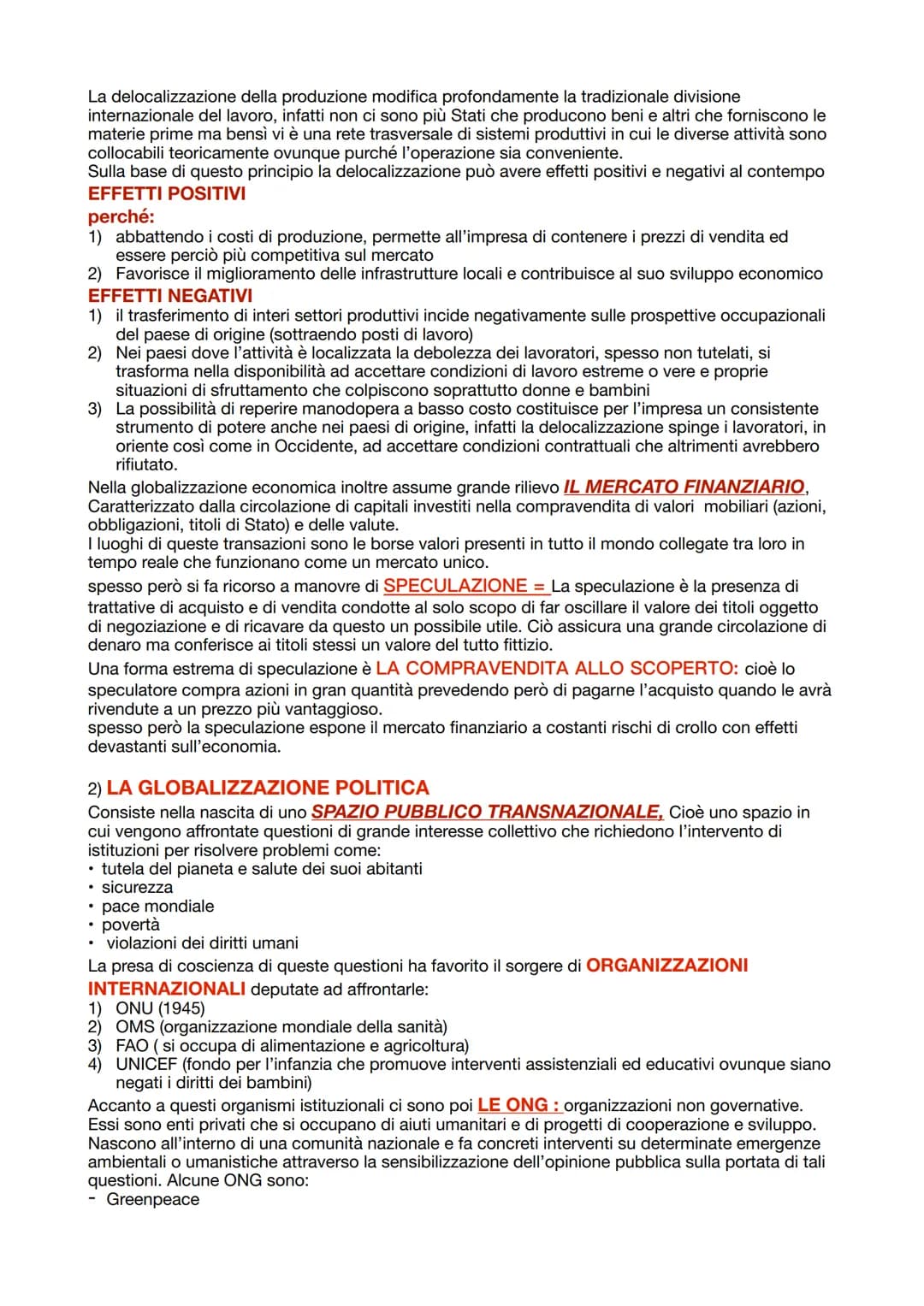 # LA GLOBALIZZAZIONE
È l'insieme dei processi economici, politici e socioculturali che tendono a unificare il mondo, ad
accorciare le distan