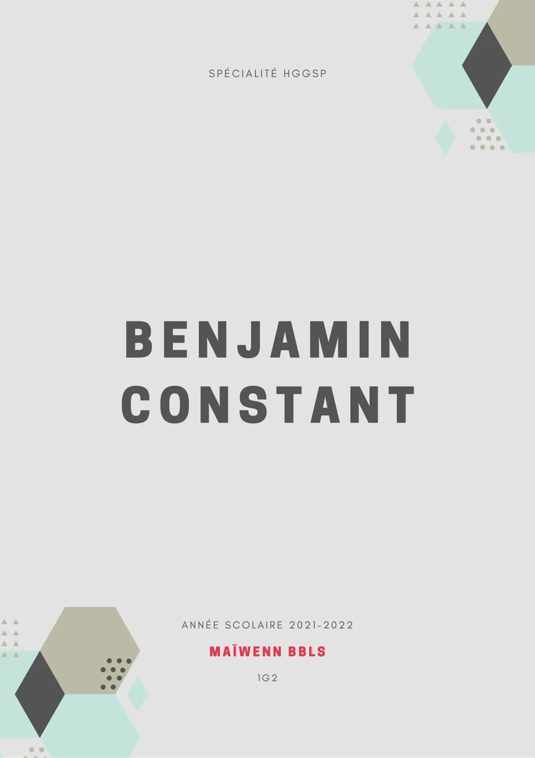 # PARTICIPER OU ÊTRE
REPRÉSENTÉ
# BENJAMIN
# CONSTANT
25 Octobre 1767 - 8 Décembre
1830 SPÉCIALITÉ HGGSP
BENJAMIN
CONSTANT
ANNÉE SCOLAIR