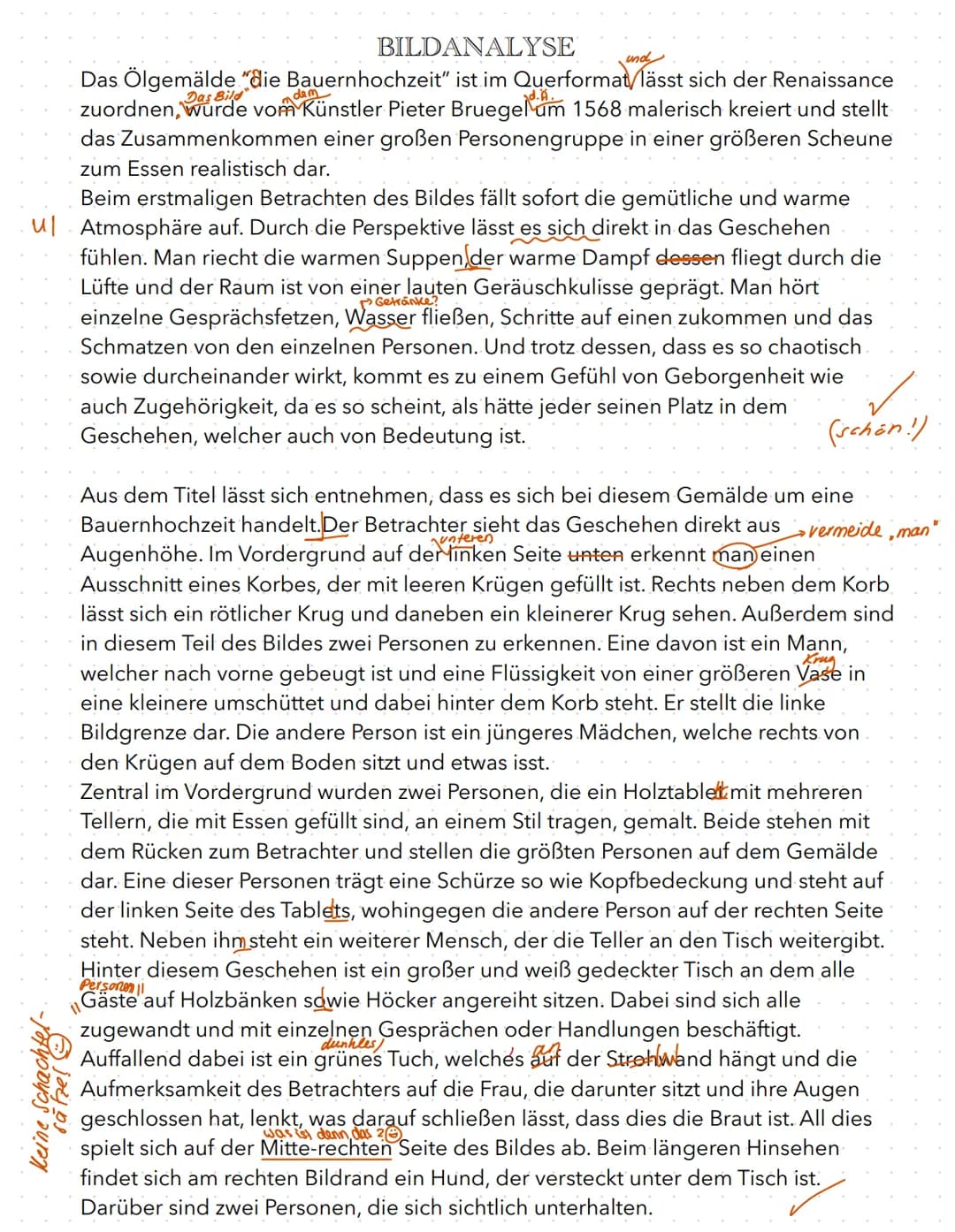 # BILDANALYSE
und
Das Ölgemälde "die Bauernhochzeit" ist im Querformat/lässt sich der Renaissance
zuordnen, wurde vom Künstler Pieter Brueg