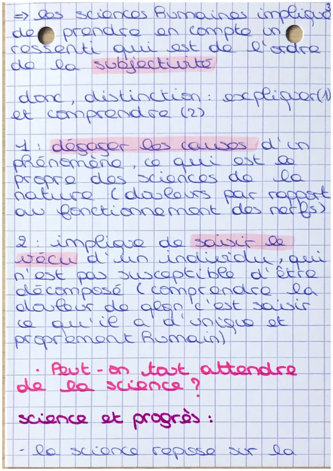 # Lo science
A
- synonyme de connaissance, la
science désigne ajd certains.
domaines du savas qui se
distinguent par laut excactitude
et leu