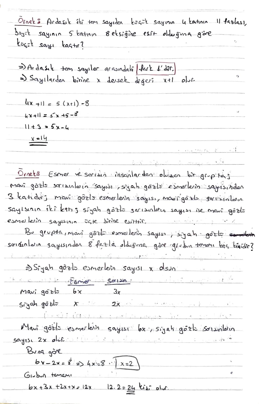# Sayı Problemleri
$
\Rightarrow$ Problem çözümünde sözel olarak anlatılan ifadeleri mate-
matik diline çevirmek gereklidir. Bu şekilde den
