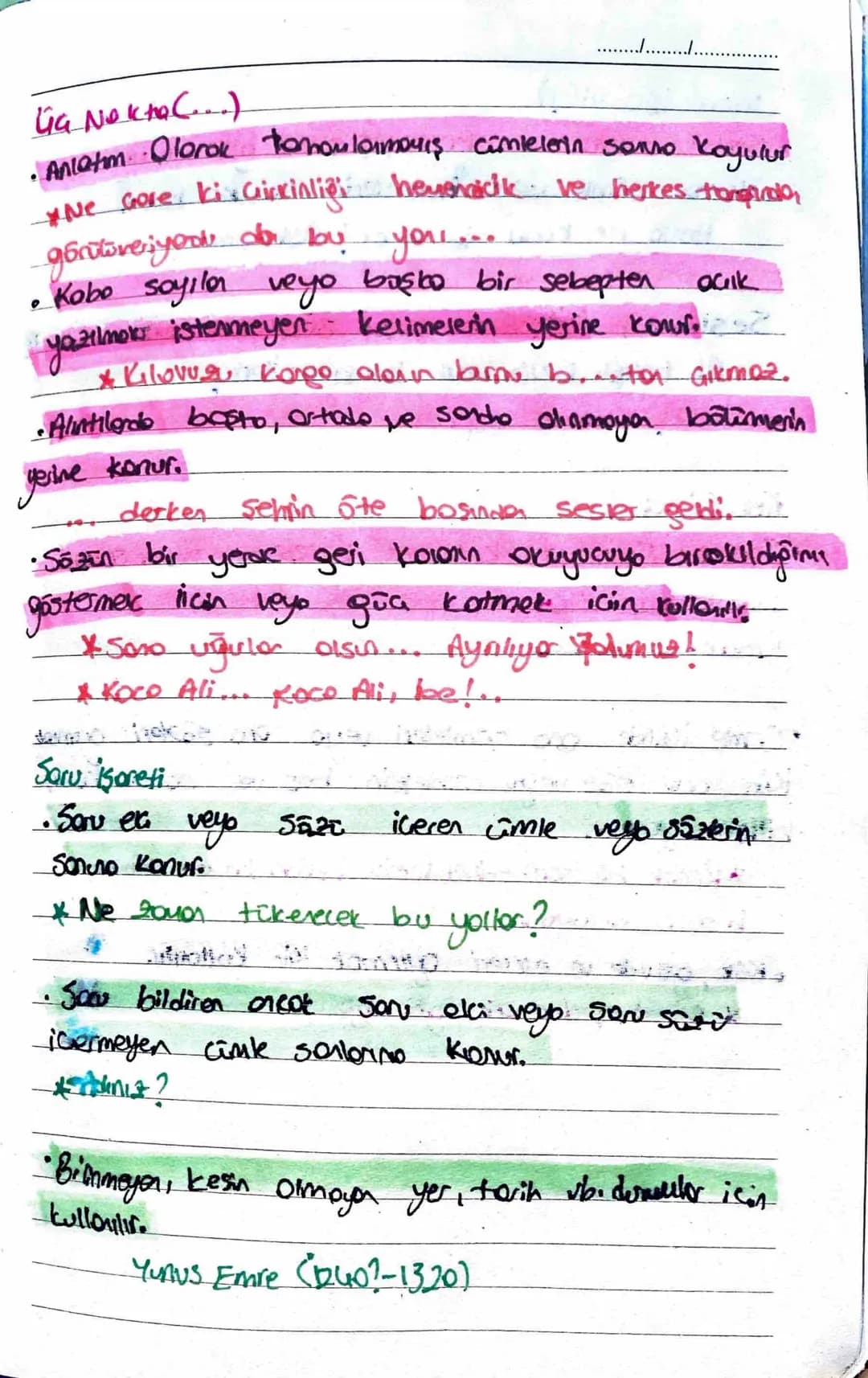 NOKTALAMA İŞARETLERİ
....
Nokto
1) Cümle souro konur.
2) Bar Kısortmaderin sanno Alb. (Alboy) D(Doktor)
3) Sayilerden sonra sıra bildirmek i