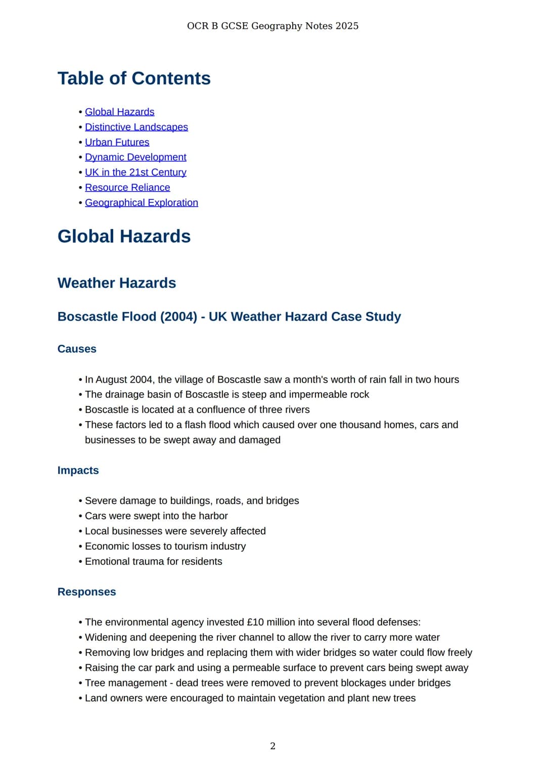 OCR B GCSE Geography Notes 2025
# OCR B GCSE Geography Notes
## 2025
Comprehensive revision notes and case studies
Created: 30 March 202