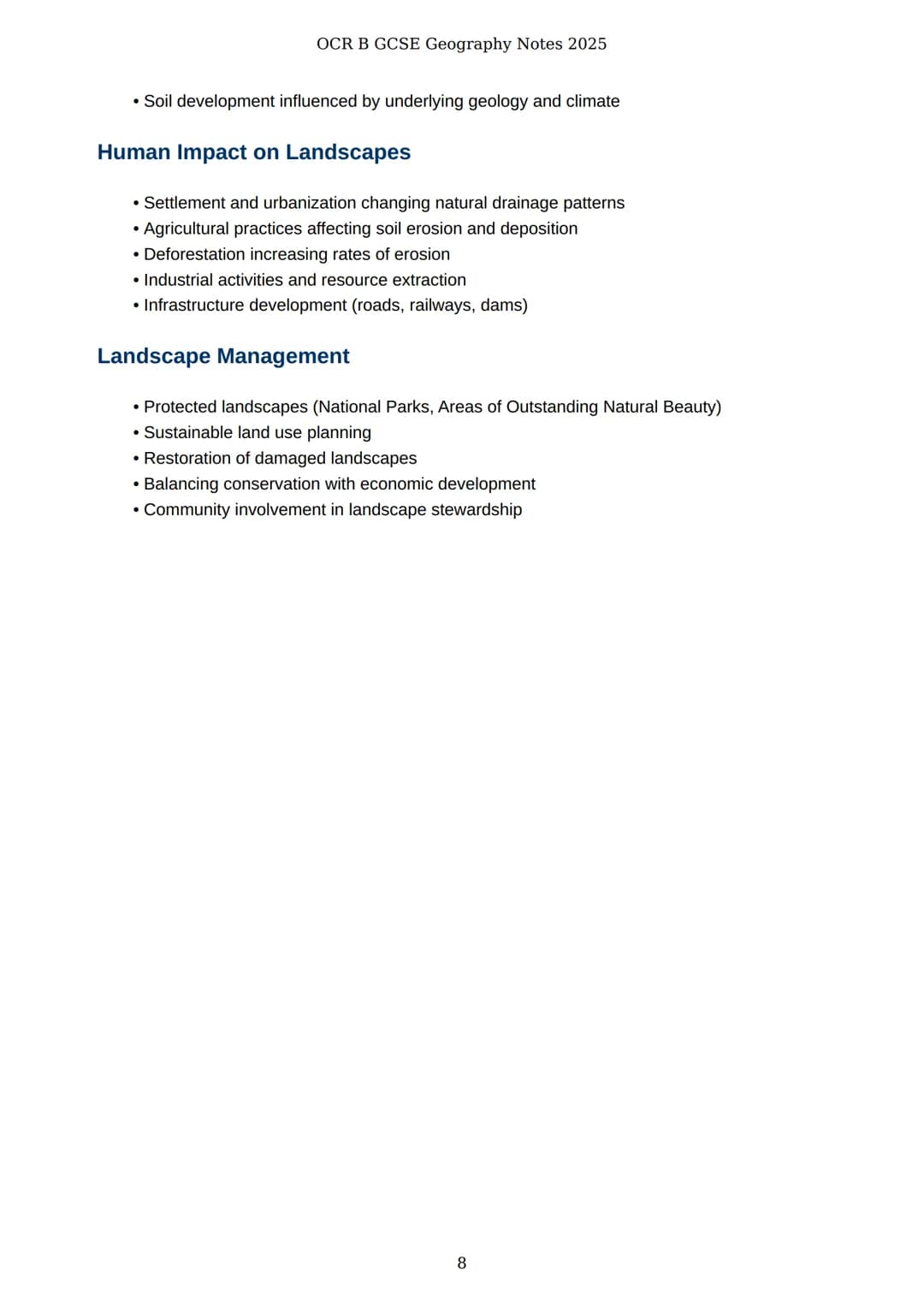 OCR B GCSE Geography Notes 2025
# OCR B GCSE Geography Notes
## 2025
Comprehensive revision notes and case studies
Created: 30 March 202