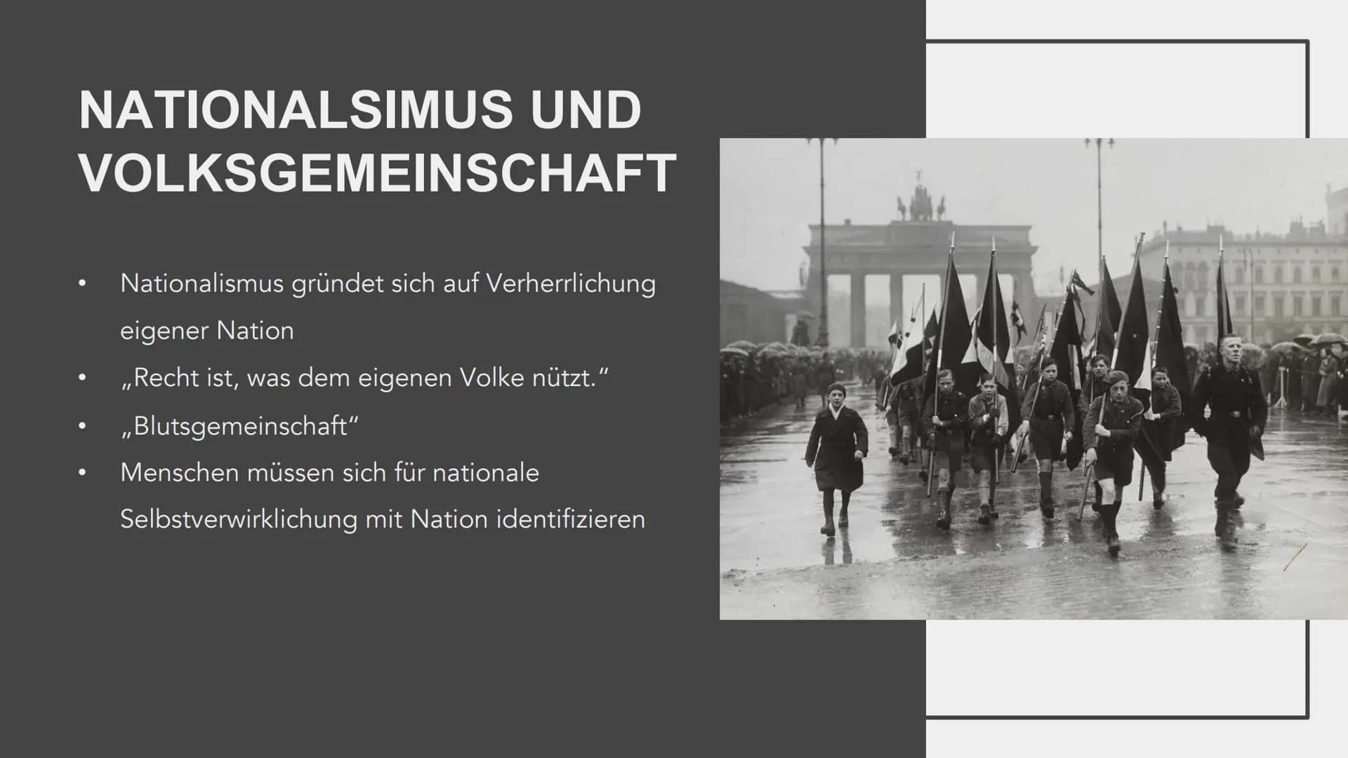 # DIE IDEOLOGIE
DES
NATIONALSOZIALISMUS # GLIEDERUNG
1. Die Weltanschauung Hitlers und die Kernpunkte der Ideologie
a. Nationalsozial