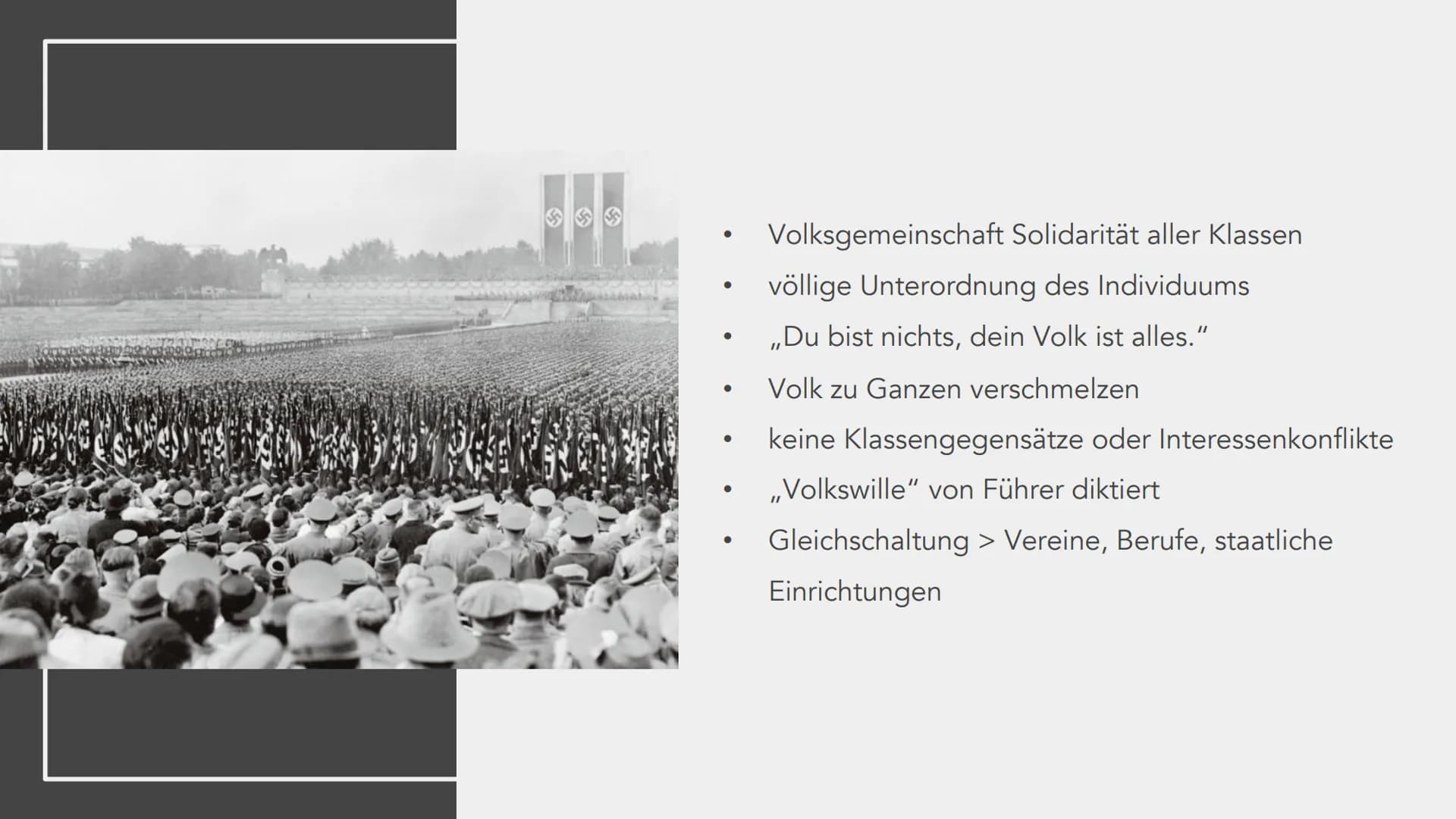 # DIE IDEOLOGIE
DES
NATIONALSOZIALISMUS # GLIEDERUNG
1. Die Weltanschauung Hitlers und die Kernpunkte der Ideologie
a. Nationalsozial