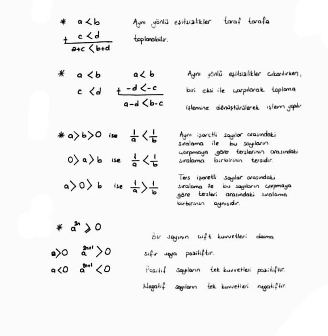 * BASİT EŞİTSİZLİKLER
* >: Büyüktür.
* <: Küçüktür.
* >: Büyük veya eşittır.
* : Küçük veya eşittir.
* 2<x<5 ifadesi veya (2,5) ile gösteri