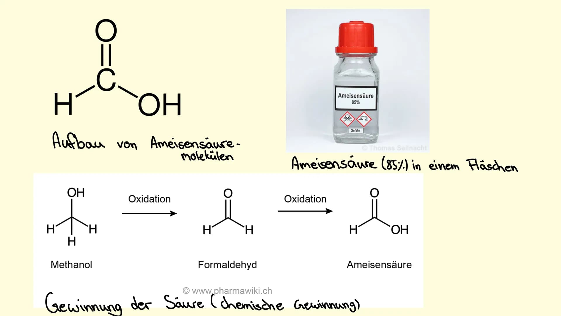 # Ameisensäure # Geschichte der Ameisensäure
• Einige Naturalisten und Alchemisten beobachteten Anfang des 15.
Jahrhunderts, wie Ameisen ei