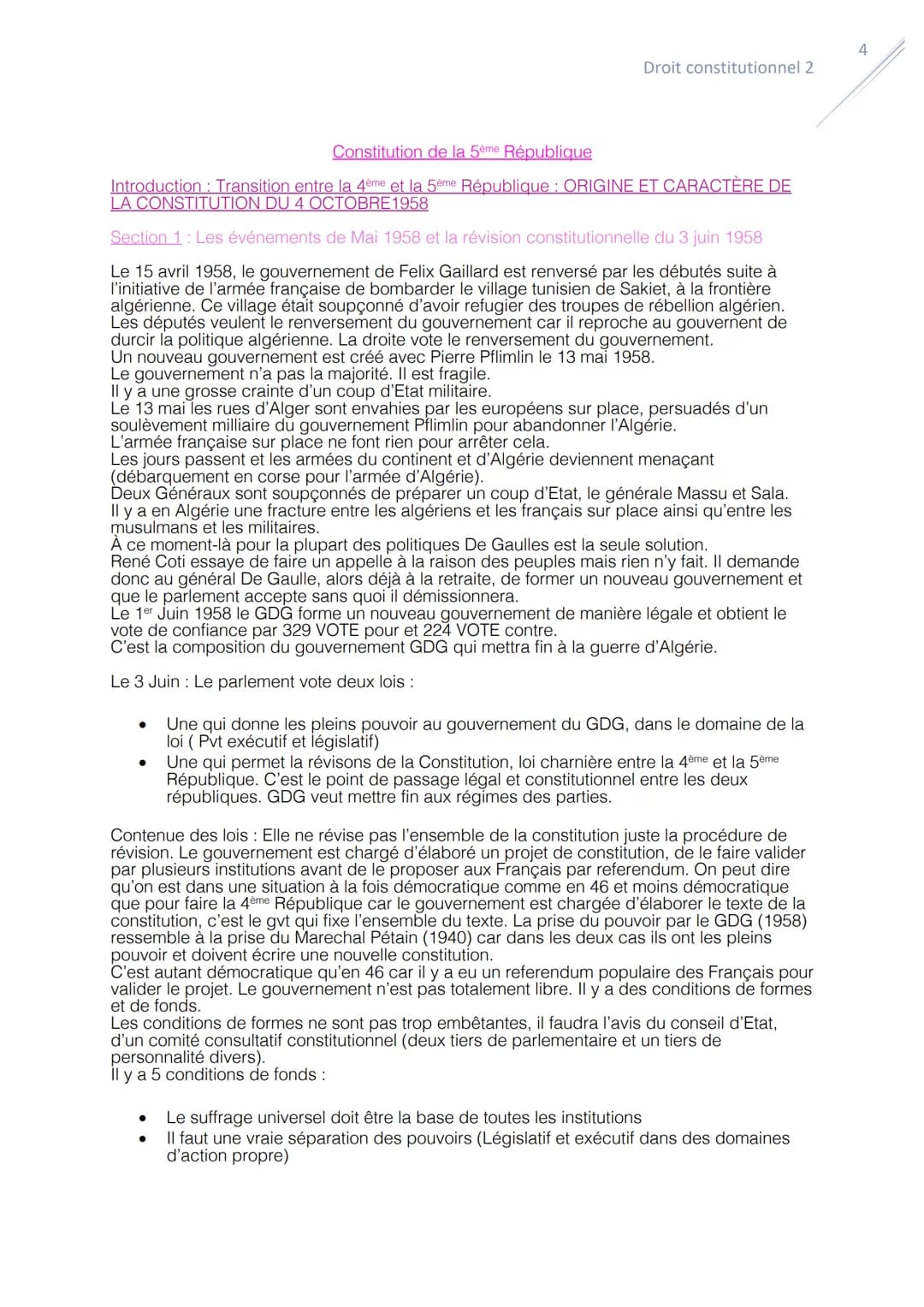 Droit constitutionnel:
Le Régime parlementaire
1
Droit constitutionnel 2
Le régime parlementaire est un régime de collaboration accentuer de