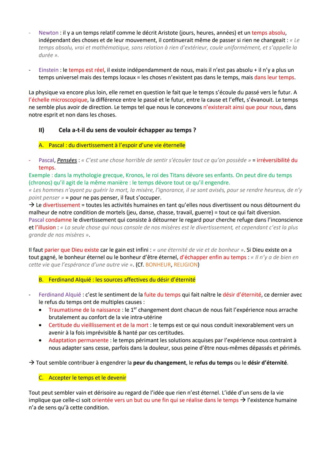 # Le temps
Le temps: changement continuel par lequel le présent devient passé; période qui va d'un
évènement à un autre; milieu analogue à