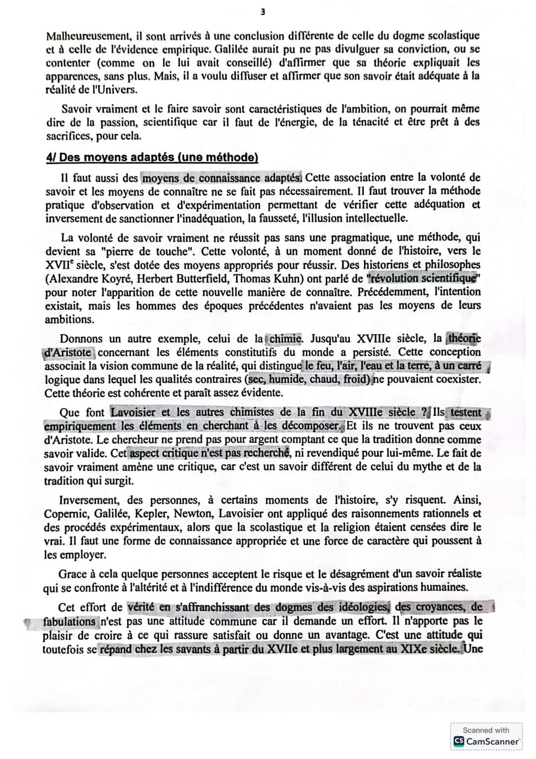 CHAPITRE: LA SCIENCE
I Introduction
D'innombrables tentatives ont été faites pour définir la science. Compte tenu des
circonstances contempo