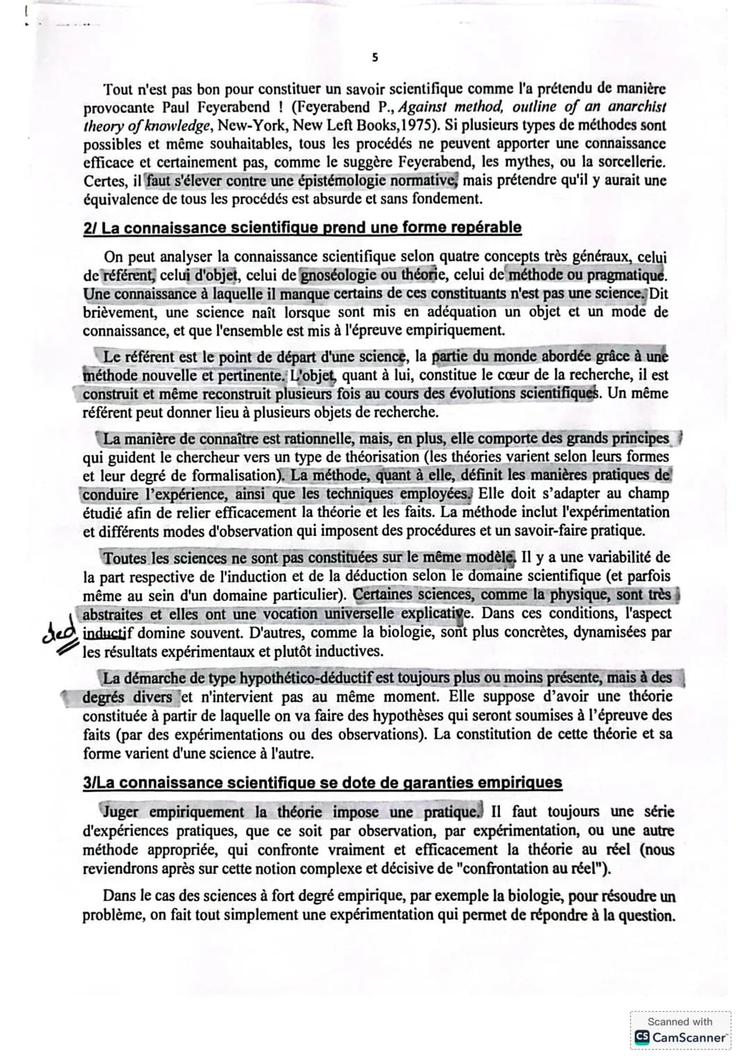 CHAPITRE: LA SCIENCE
I Introduction
D'innombrables tentatives ont été faites pour définir la science. Compte tenu des
circonstances contempo